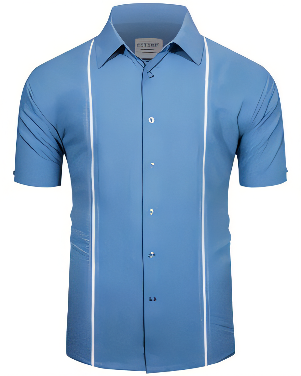 Men's Casual Short Sleeve Shirt - Blue XXL-image-aa04464a-1b02-4155-af87-e61b3b27ac27-95789