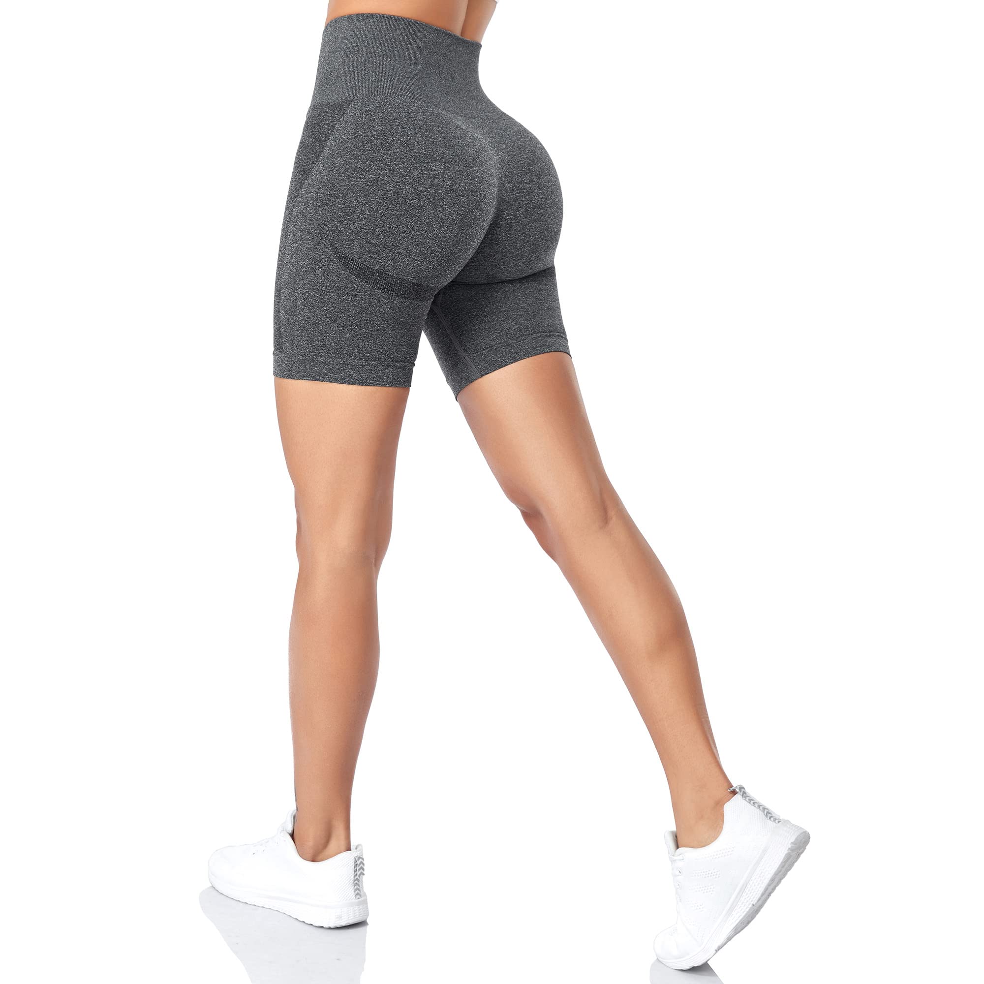 High Waisted Seamless Gym Shorts for Women - Butt Lifting Yoga & Running Shorts, Grey S-image-6938f559-25d5-4c1e-a363-799cdc918077-66886