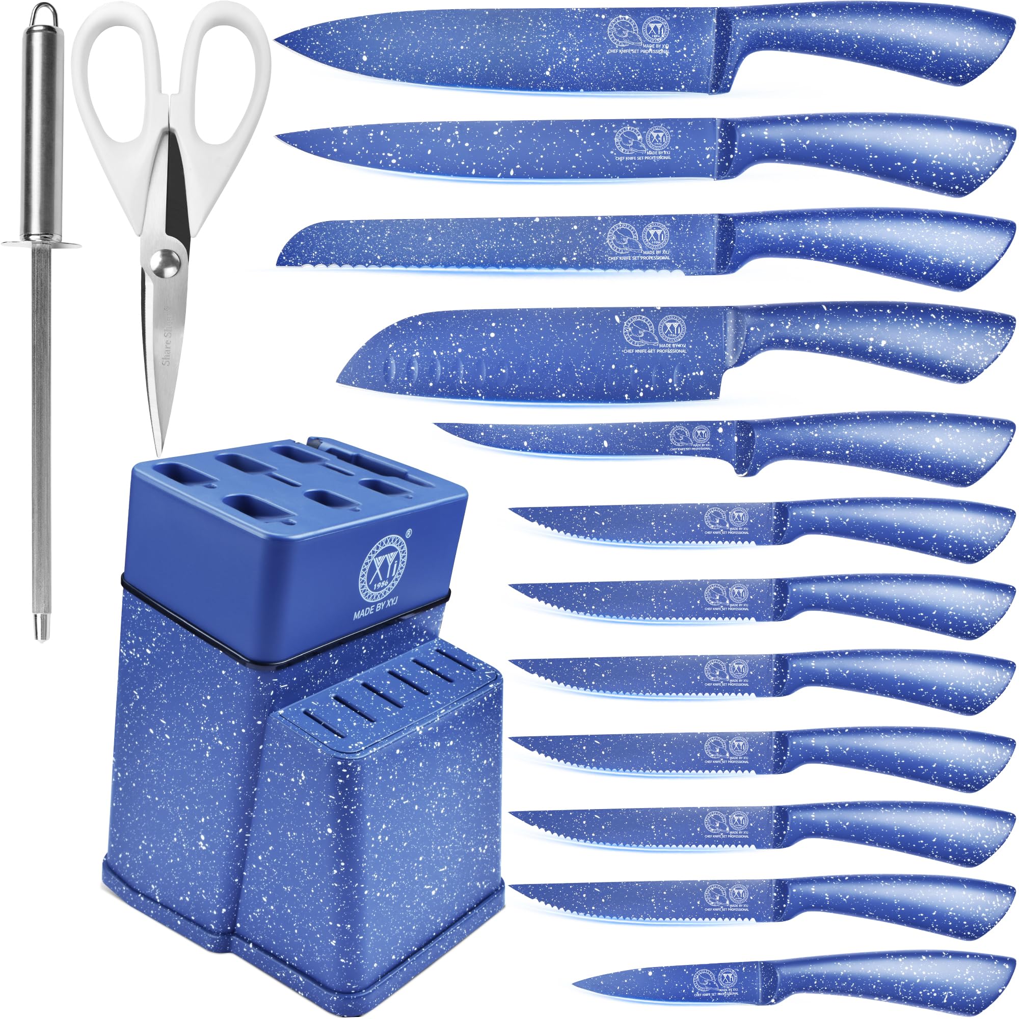 Chef Knife Set with Holder - Blue 15 in 1-image-fa7d906c-17d9-4cd0-b36d-9de7d3bc12e7-112993