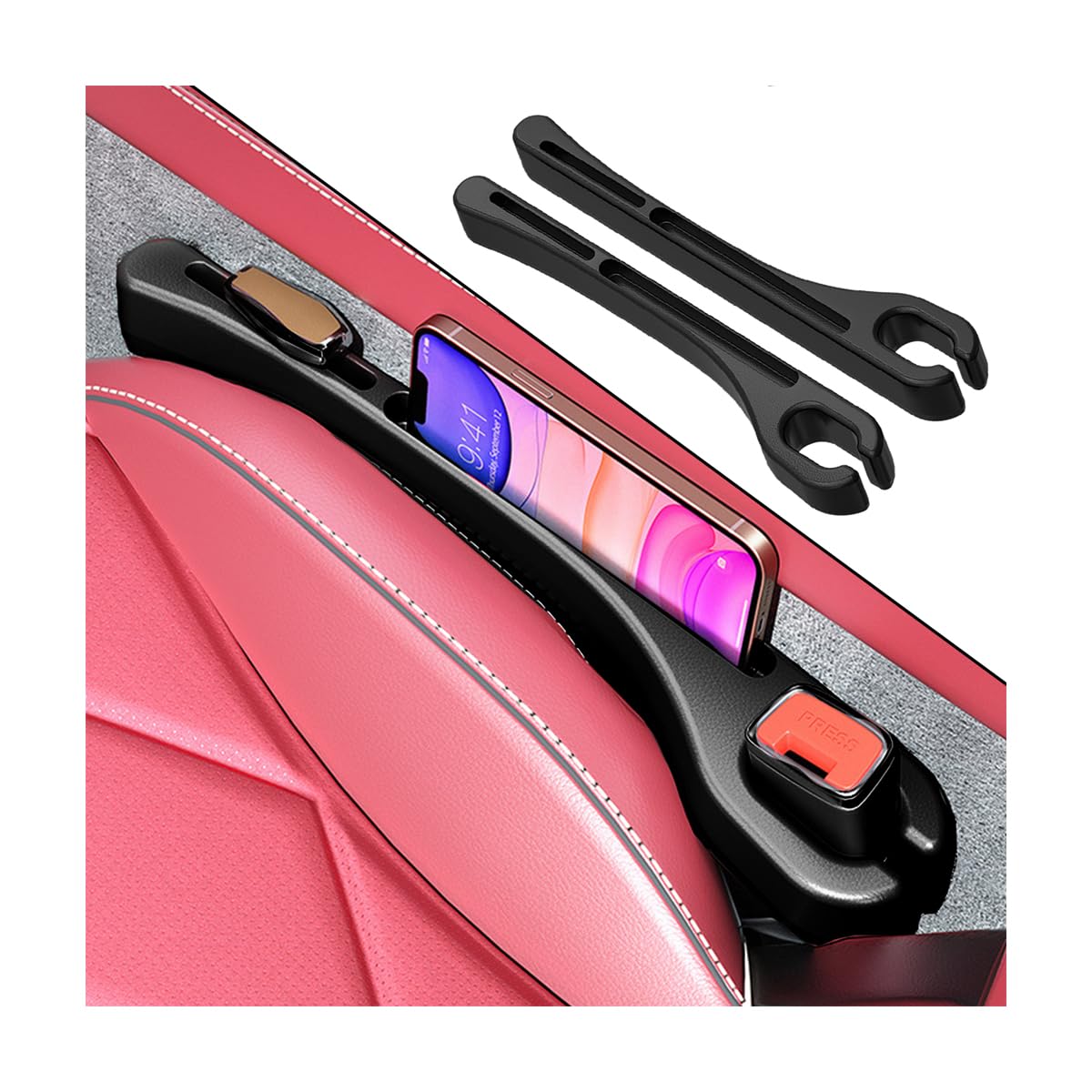 Car Seat Gap Filler 2 Pack Universal - Red 44.5x7.3cm-image-b5f1b473-52be-4fd5-9c5b-48e206f630c0-99405