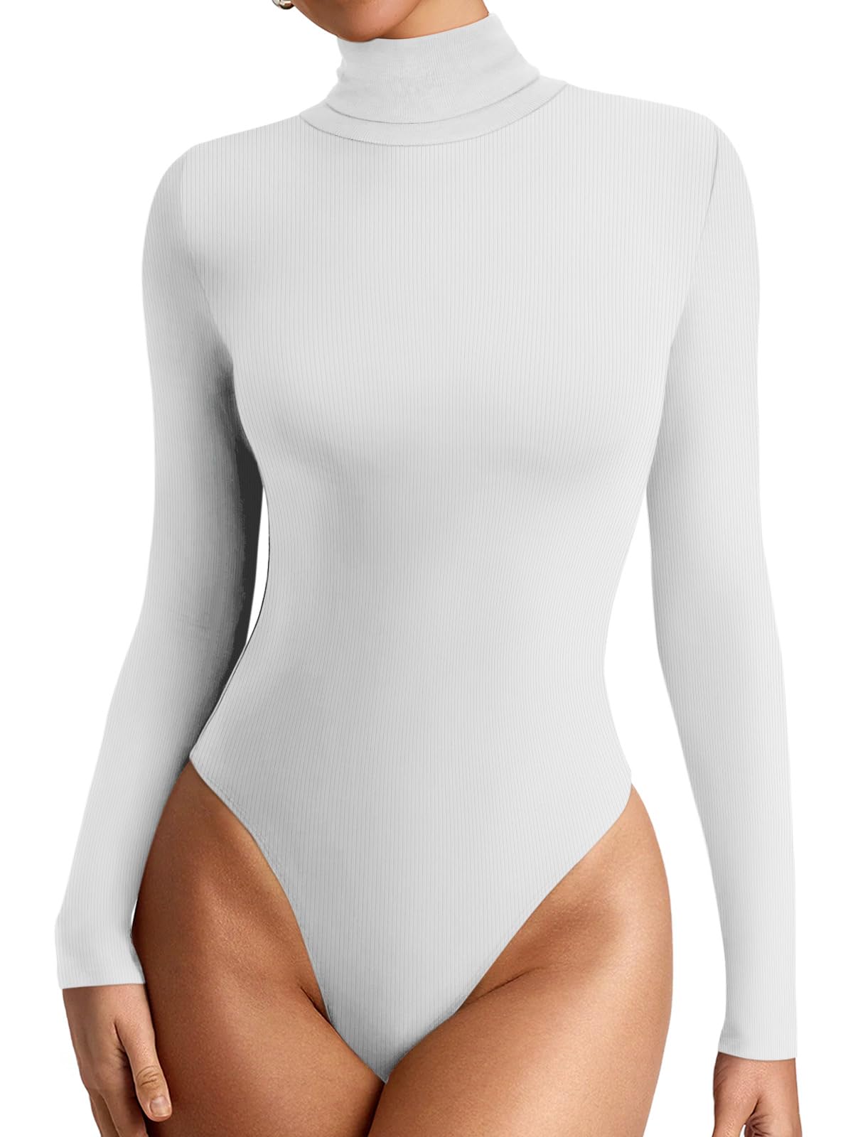 Women's Ribbed Turtleneck Bodysuit - White L-image-72ccfad4-c20f-4af0-9e1b-0529db64d90f-95832