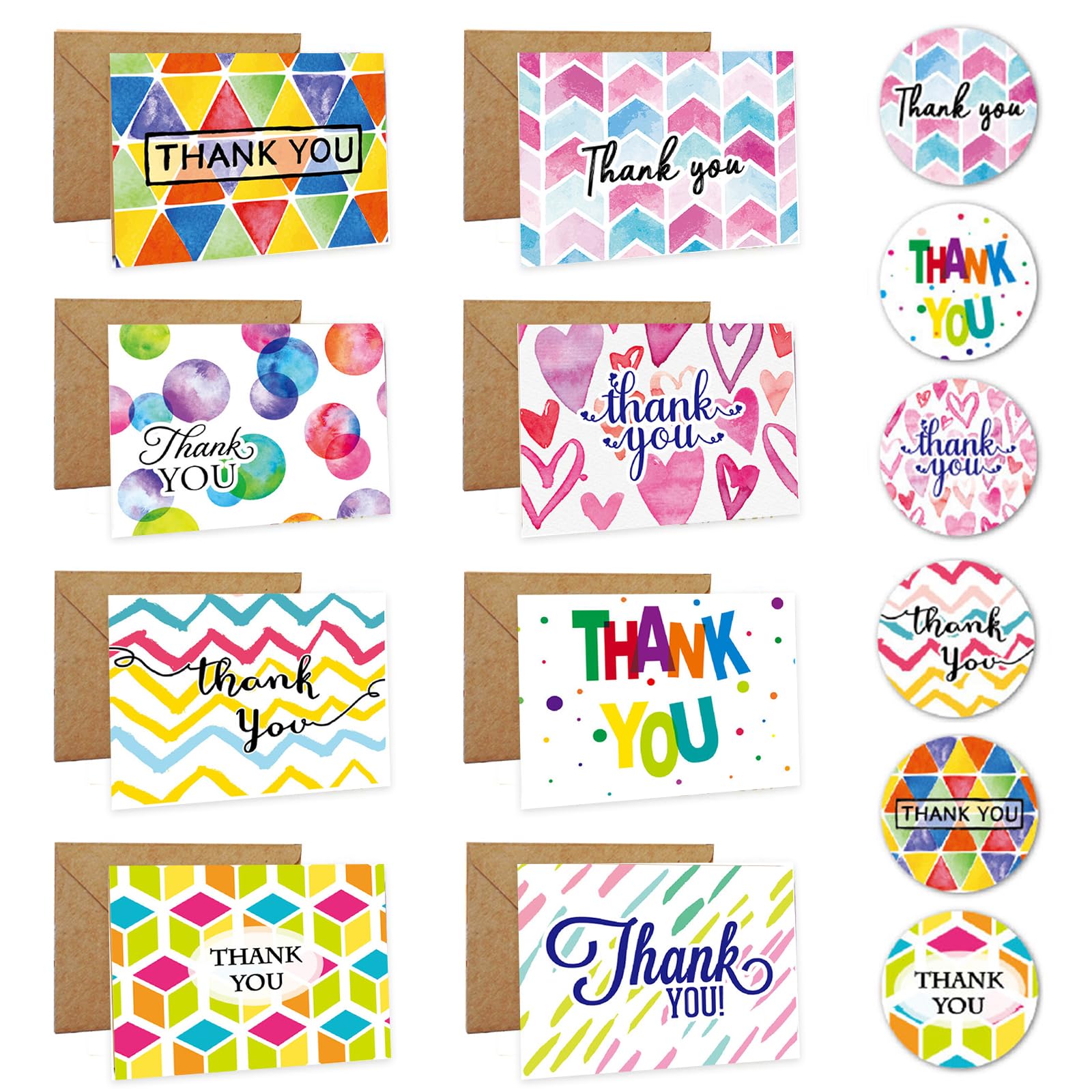 48 PCS Eco-Friendly Thank You Cards with Envelopes & Stickers - Perfect for All Occasions-image-77077d8d-0d3b-41ba-9300-964b32700e66-56070