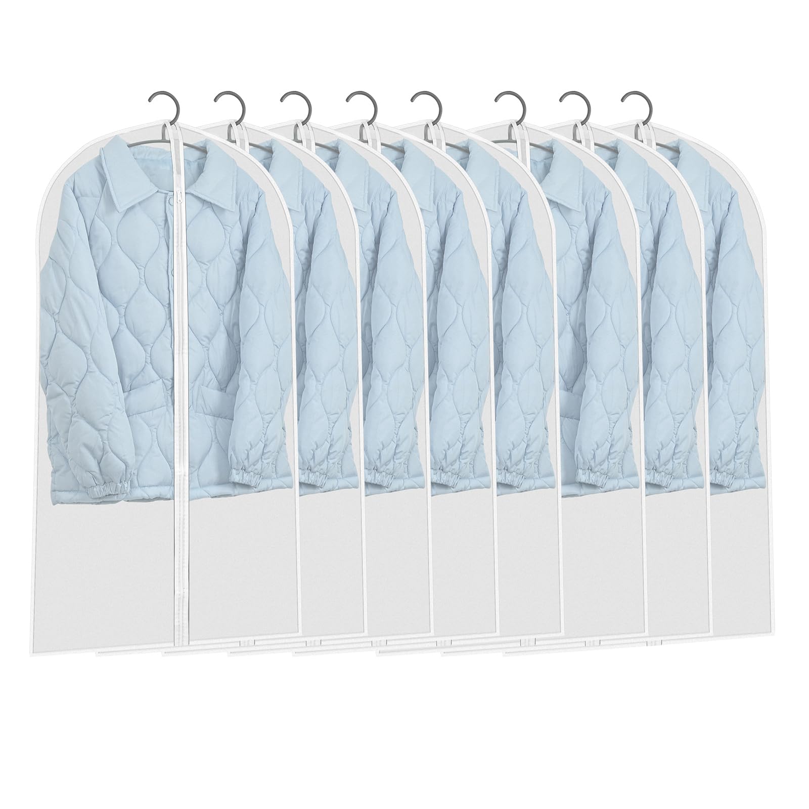 Dustproof Garment Covers 8PCS - Waterproof, Anti-Mite Coat Bags with Zip, Breathable Suit Protectors (60x100cm)-image-6cb53d99-ac2f-48a1-80f2-0a32784032df-67421