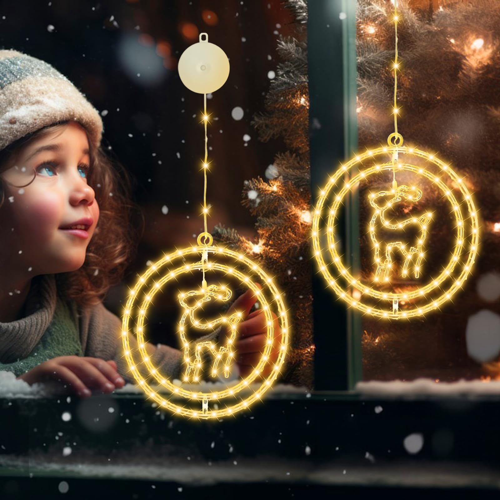 Festive LED Elk Christmas Window Lights - 2 Pack with Suction Cups, Indoor Decorations-image-5f394c54-b990-4373-95e3-e2080bf843a7-66181