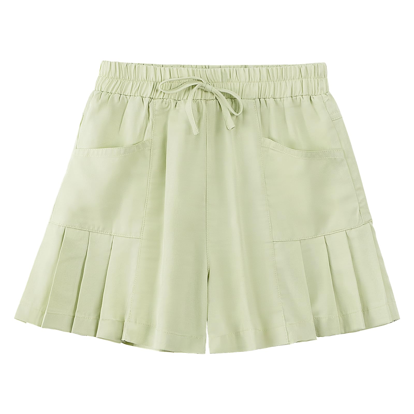 Girls Flowy Summer Shorts with Pockets - Green 6-7 Years-image-5065a706-b092-473d-875a-f77636c2e31c-98143