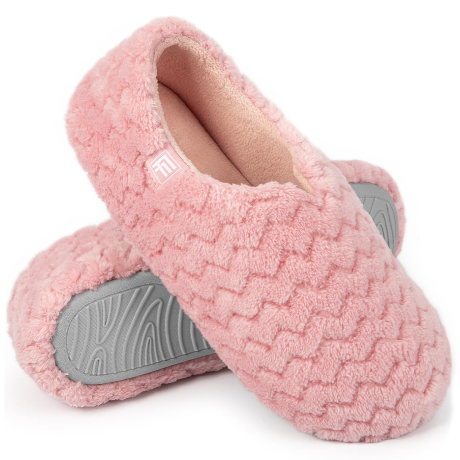 Women's Memory Foam Slippers with Soft Sherpa Lining, Lightweight House Shoes, Pink, Size UK9-10-image-d2bec764-a8f8-4c62-bc79-e009774e9eab-66494