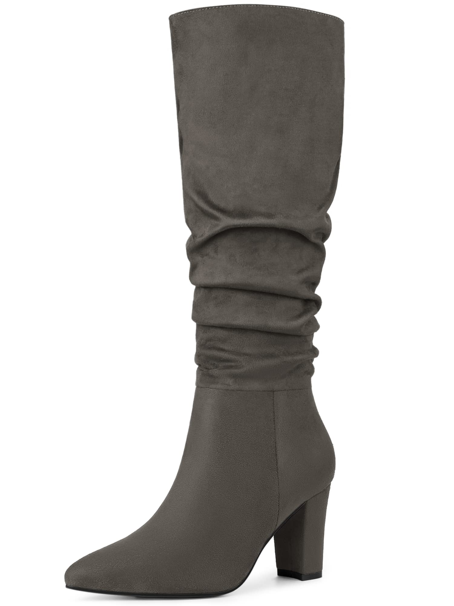 Women's Slouched Knee High Boots - Grey 7.5 UK-image-f837d94f-72c6-481e-81ce-855127f965b1-103731