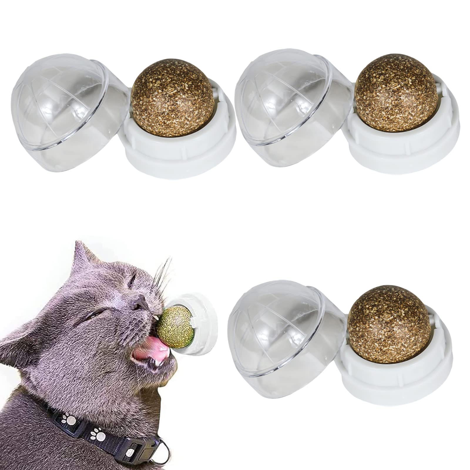 3 Pcs Catnip Wall Licking Balls for Cats - Rotatable Catnip Treats for Teeth Cleaning-image-60e6c672-0951-4fd5-9dcc-476e3ed29de9-54373