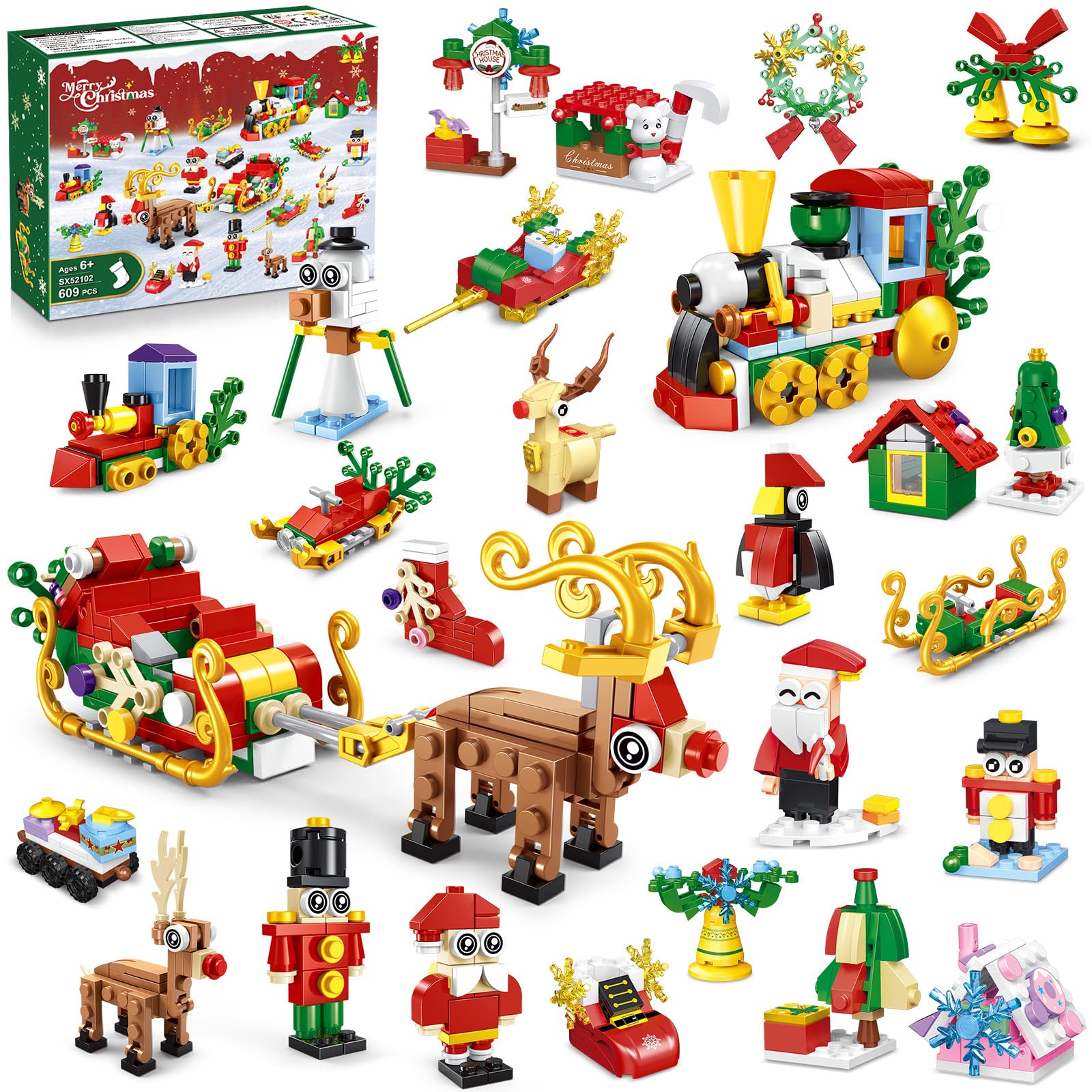 Christmas Building Toy 24 Pack - 50 Models, 609 PCS, Festive Fun for Ages 6-12, Great Xmas Gift-image-00d6a556-aa00-4de6-aa1a-d5356105768b-66374