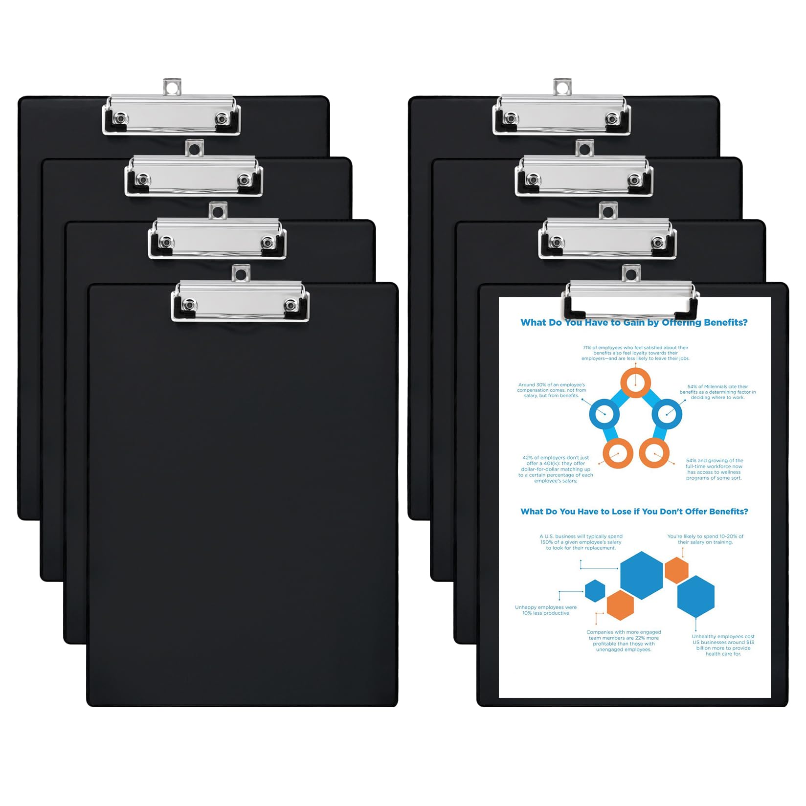 A4 Clipboard Folder Set 8 Pack - Black A4 x 8 pcs-image-73b3a8ad-dc12-42b9-8f20-597109761038-123473