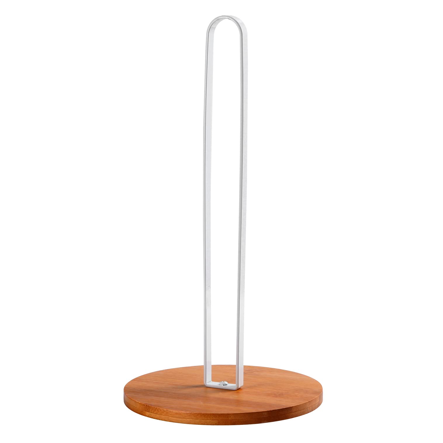 TONLEA White Standing Kitchen Roll Holder with Wooden Base for Standard Rolls - Stylish & Portable-image-36e99967-91e8-43a5-8e7b-e3b5ee1c61df-27018