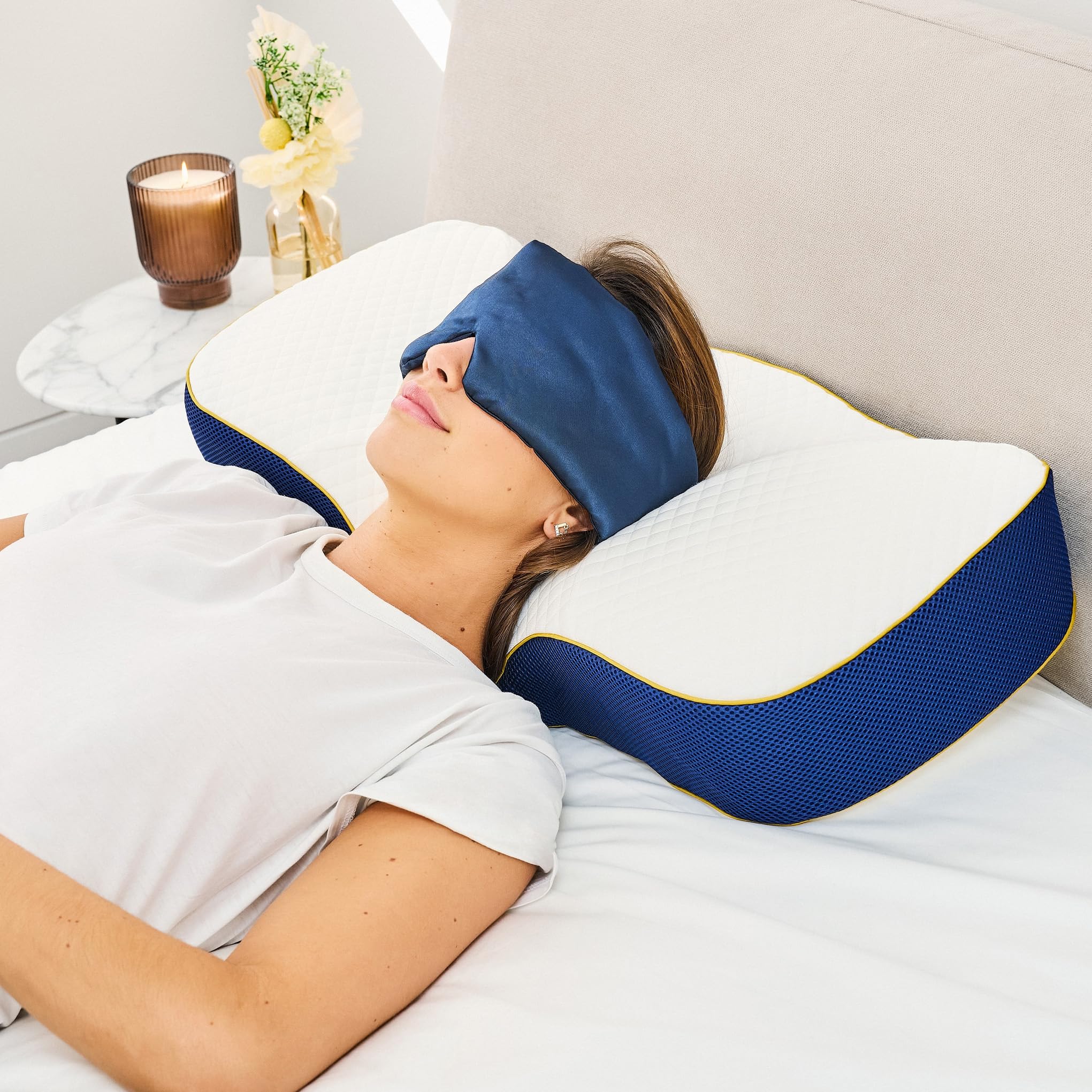 Memory Foam Pillow & Eye Mask - Butterfly 67x36x12cm-image-832ead50-a758-4356-a68d-b755f21d36f1-104427