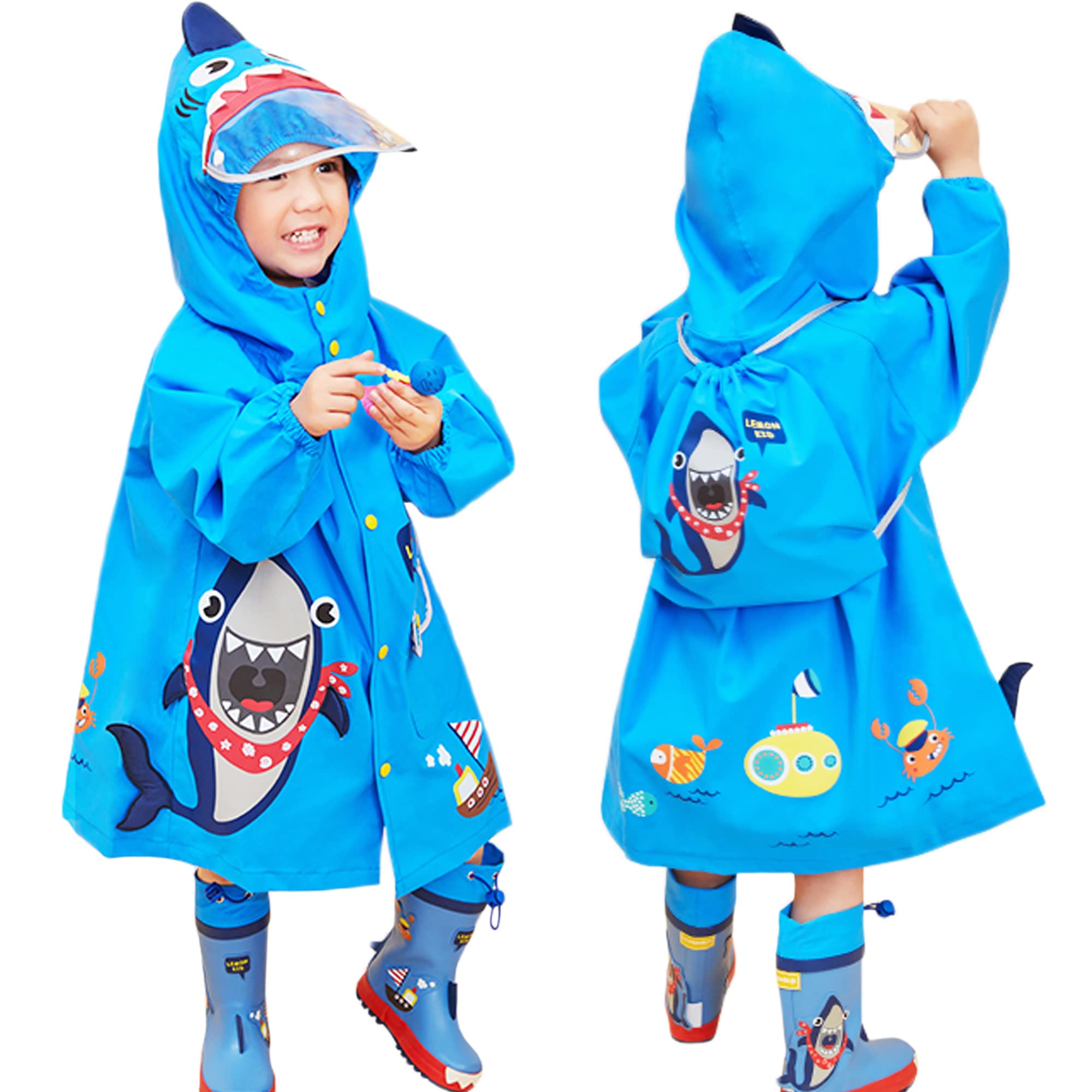 Kids Hooded Rain Poncho - Cartoon 6-8 Years-image-f563f746-4c3f-4bce-95ec-9129759d413b-88607