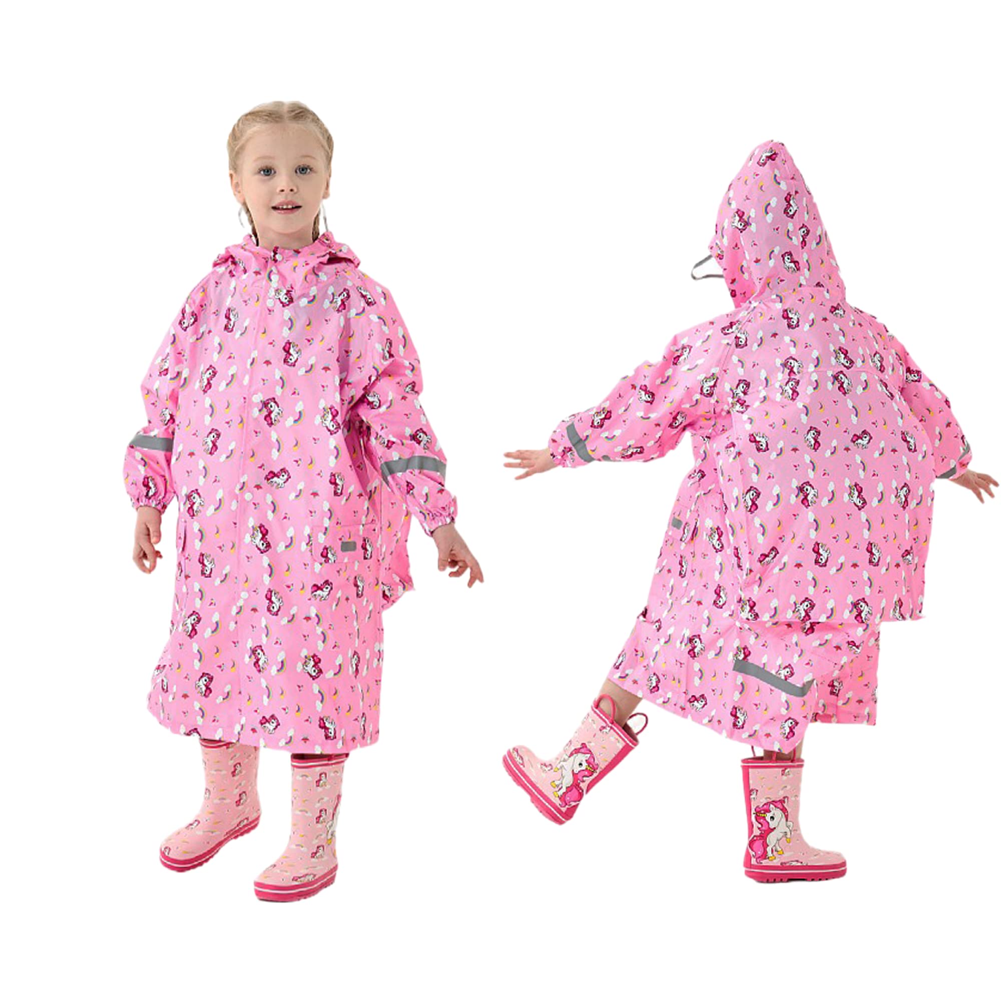 Kids Waterproof Cartoon Raincoat Poncho for Ages 4-7, Space Theme, Hidden Backpack Slot-image-5b182769-4f93-4a77-a970-37bc9292208b-78816