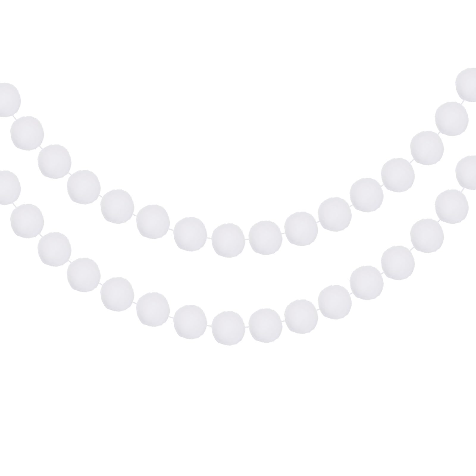 White Felt Ball Garland Banner - 2Pcs 8.2 Feet Pom Pom Decoration for Parties & Holidays-image-71c2f8fb-8a3e-459c-b21a-4d2e61959477-62566