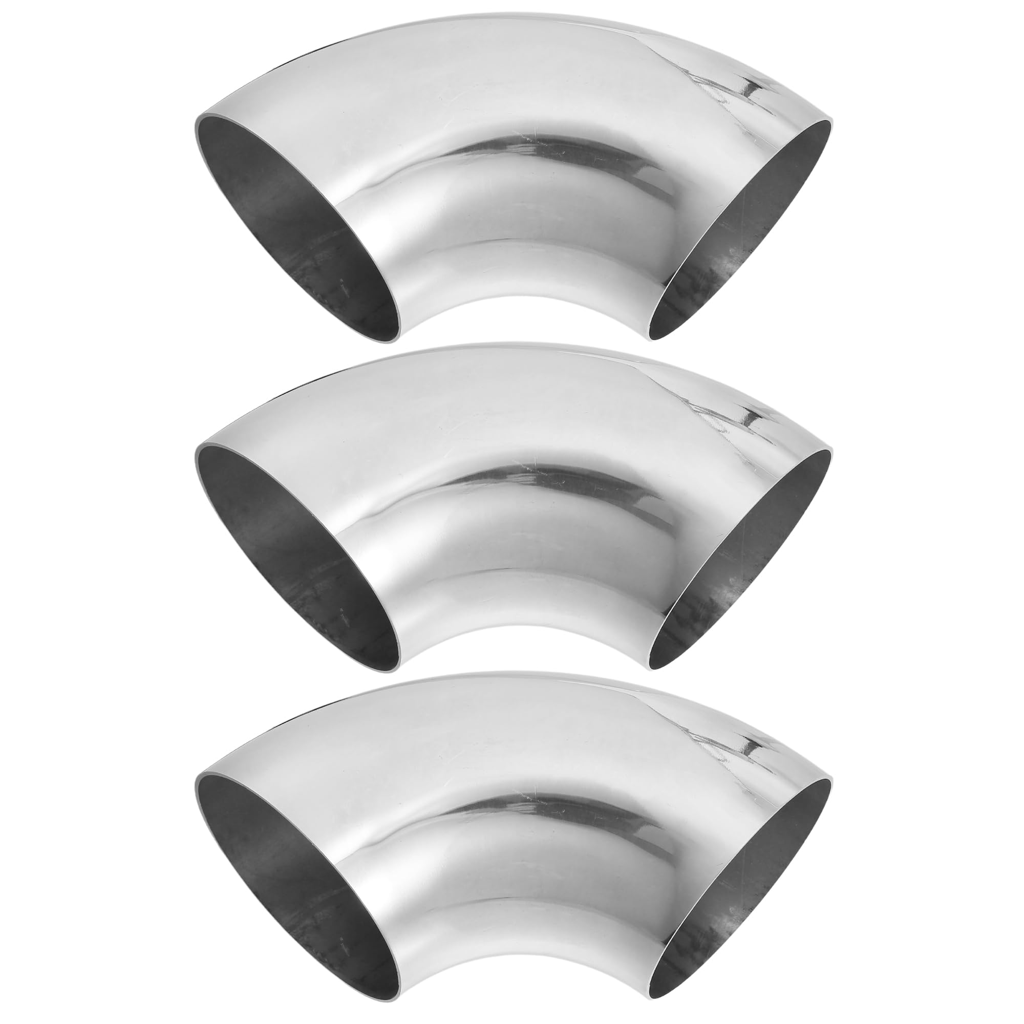 3pcs Car Exhaust Elbow Pipe 90 Degree Bend - Silver 4 Inch-image-0e3d36a4-8267-4389-ab80-f05214ad2ca1-102336