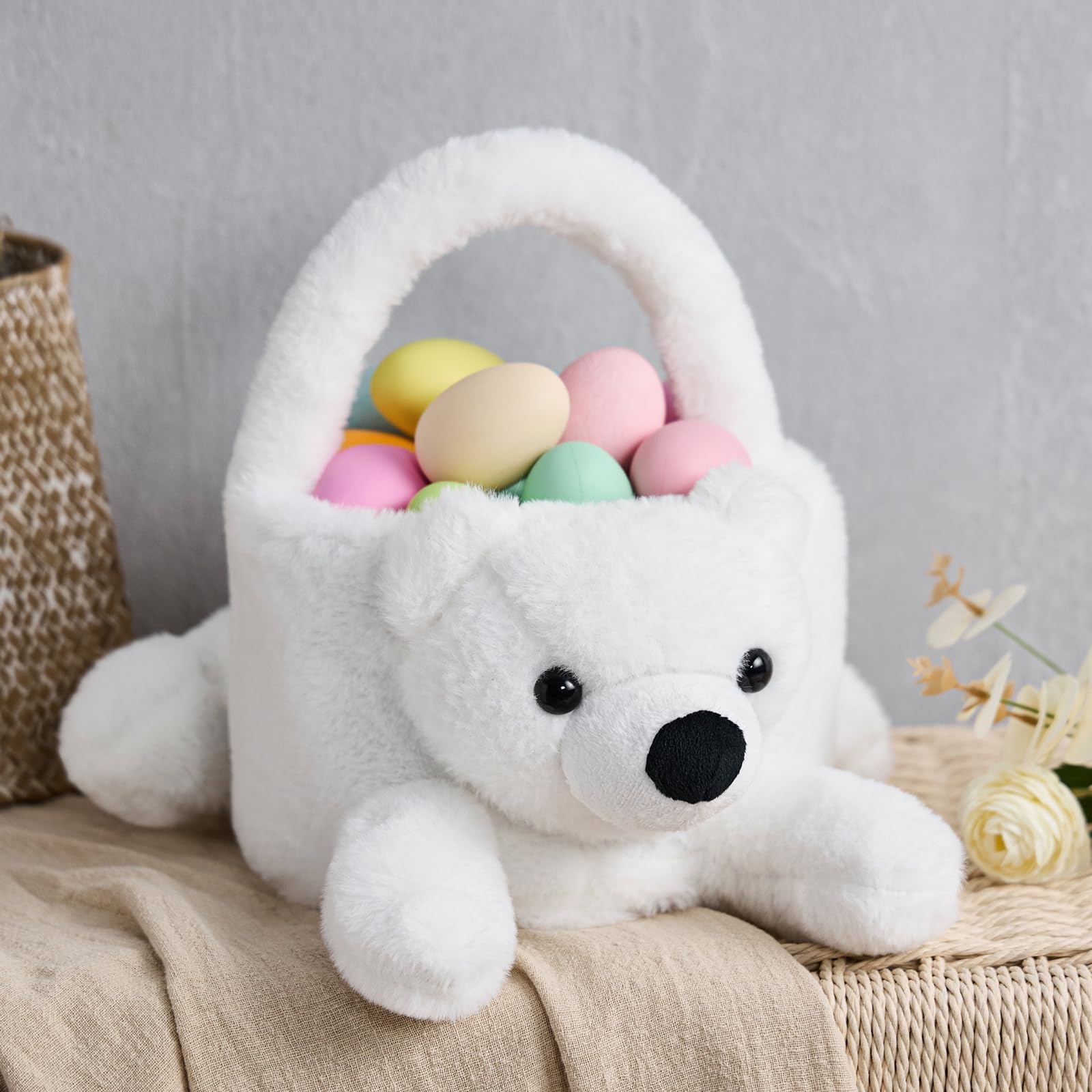 Easter Plush 3D Bear Basket for Eggs & Candy - Bear 15*6 Inch-image-5a4387fe-5e94-4485-a873-e3f05b933ed4-97594