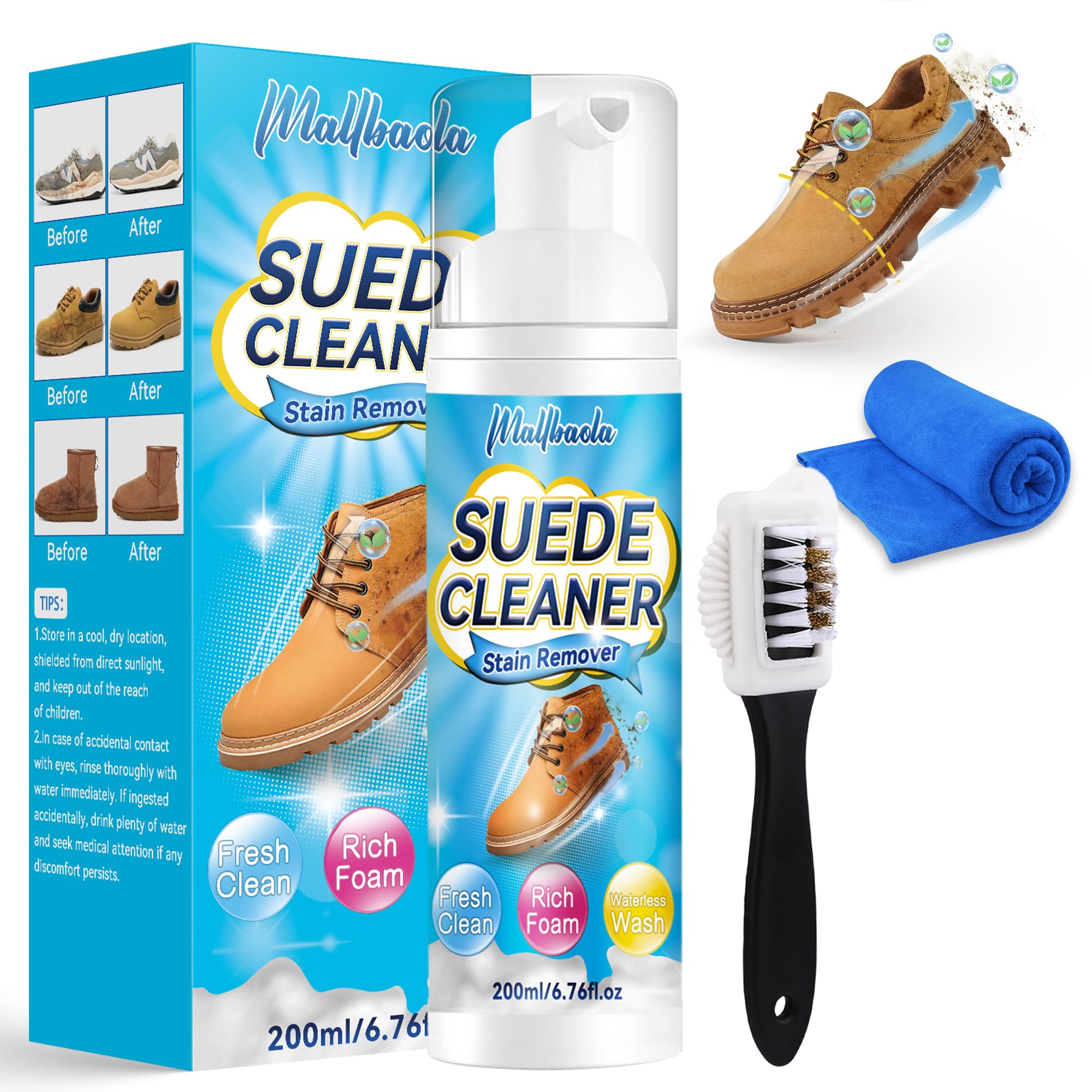 Suede & Nubuck Cleaner Kit 200ml - Blue Trainer Cleaner-image-4283d1c7-1c93-403c-b241-425135878a68-66134