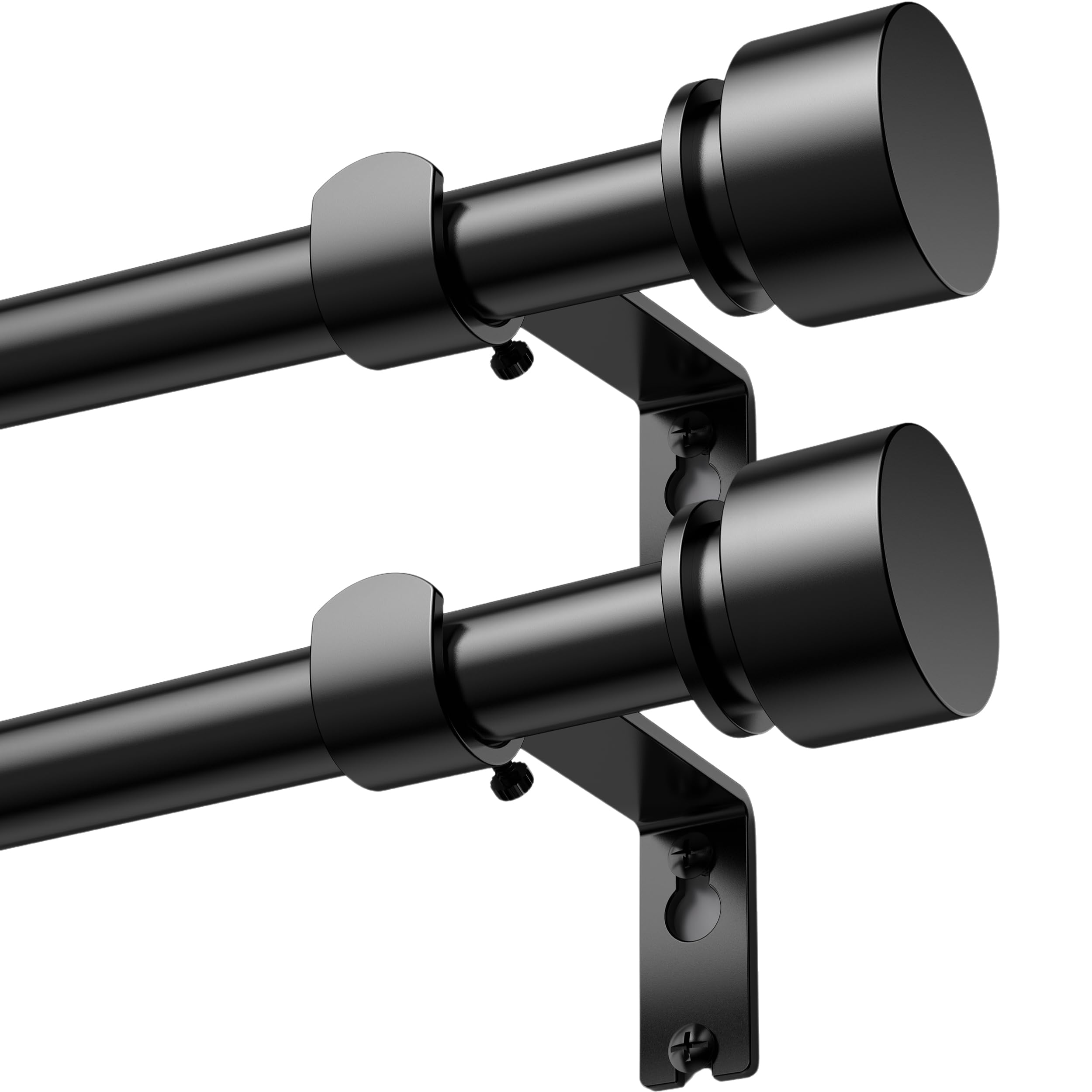 Pack Curtain Pole to Heavy Duty Adjustable 2 Black 45 76 cm, 41 71 cm-image-201106e2-8121-4f46-b0e2-f9306e788eb5-52734