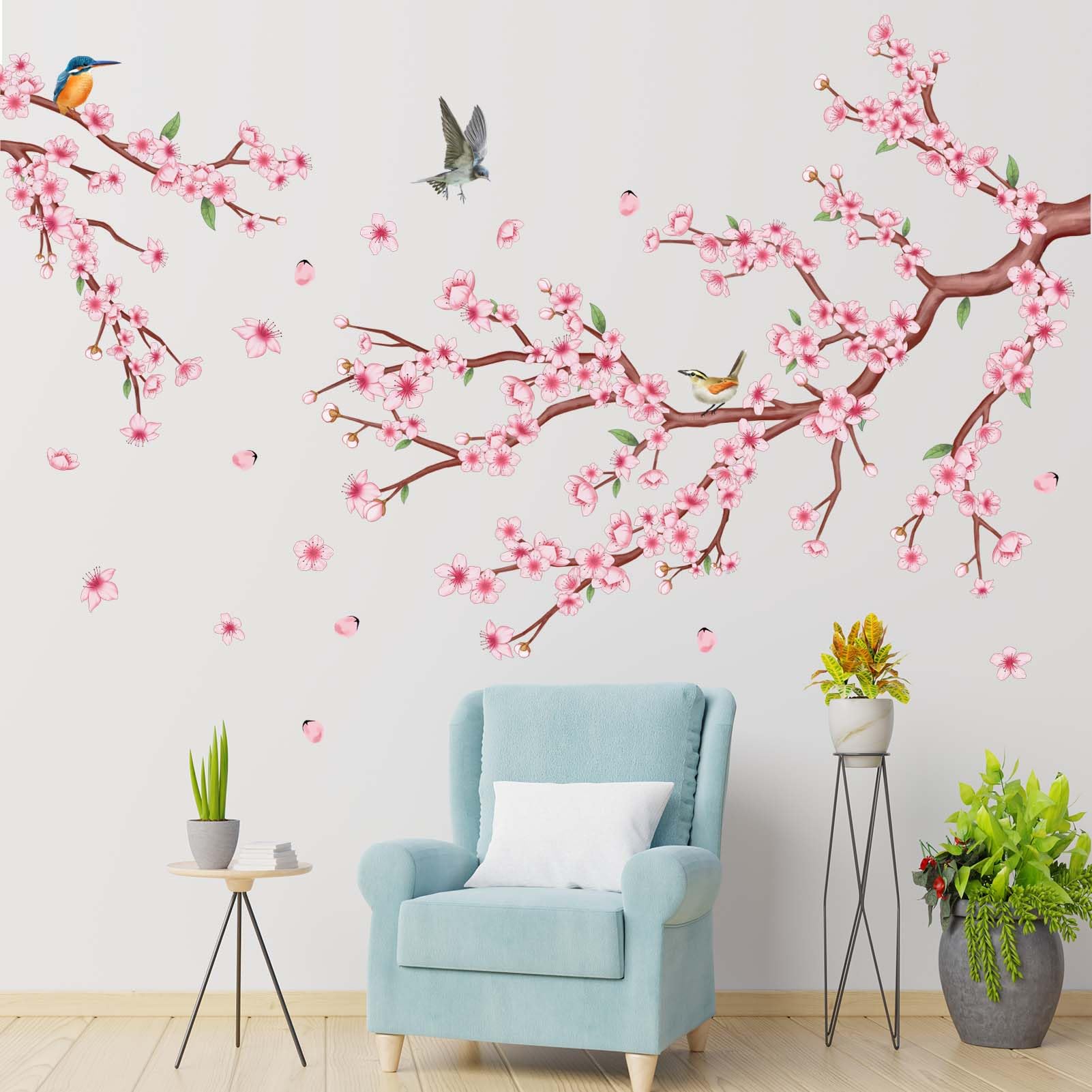 Amimagen Cherry Blossom Wall Decals - Tree Branch Flower Birds Pink-image-a0adf4ac-3921-4890-b475-9bf7840fd707-52986