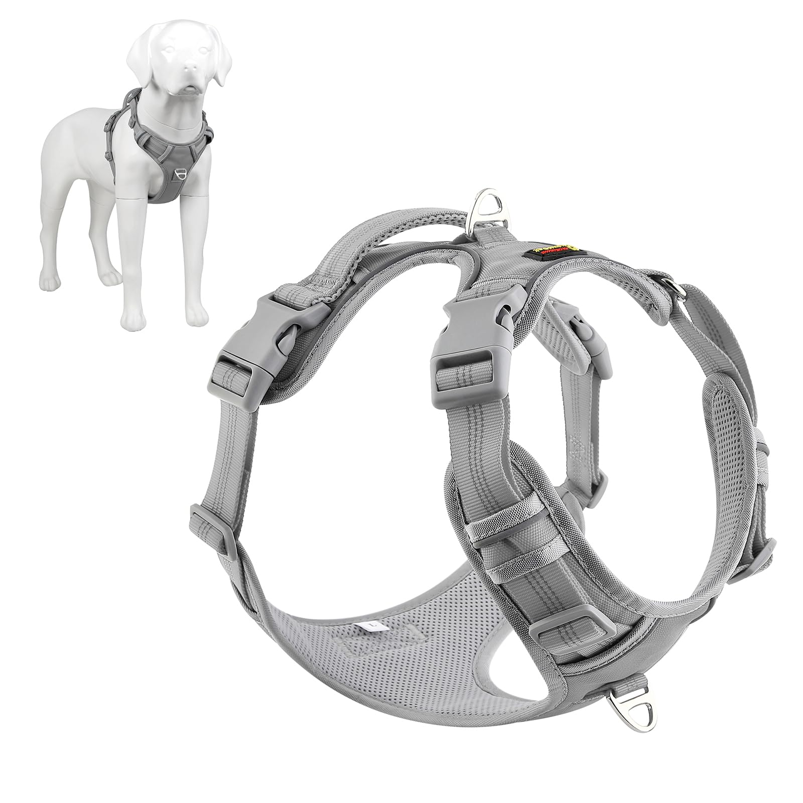 No Pull Dog Harness Reflective - Grey Large-image-f5722d30-7a58-455f-9fa6-d5216c33833b-117495