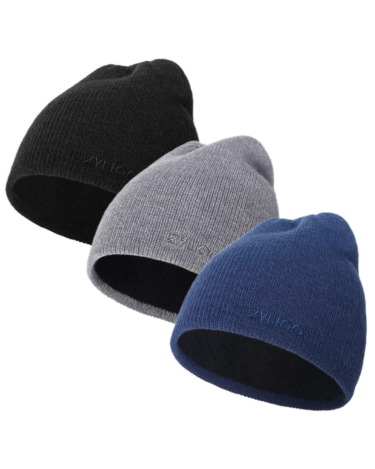 Reversible Knit Beanie 3-Pack - Black/Grey/Navy Blue XS-S-image-24a8dec5-2a56-4cf6-a0b6-087ef5fa6048-112172