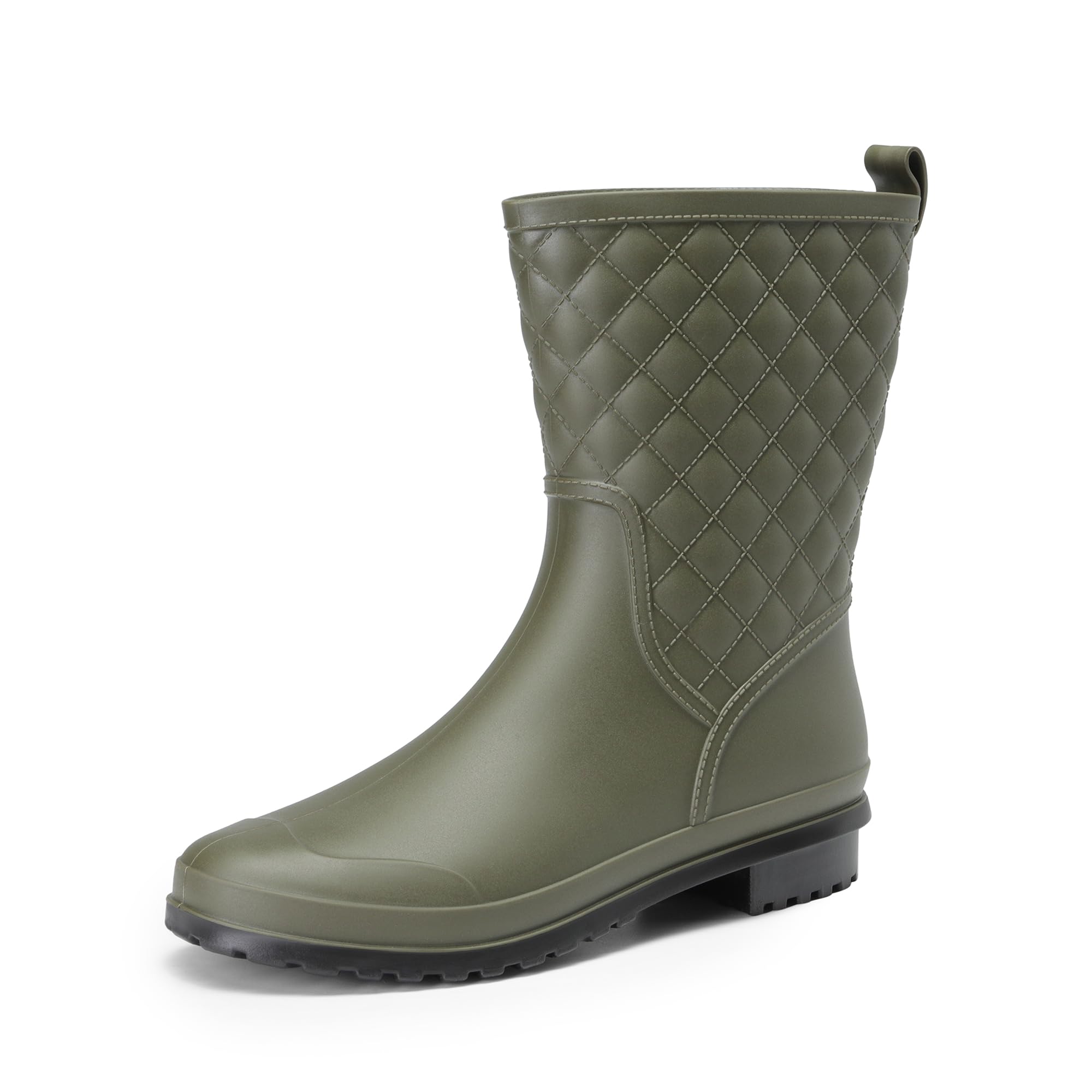 Women's Mid Calf Wellington Boots - Dark Green Size 4.5-image-dbf0a587-ef3f-4454-8cac-9bcefc1958c9-86966