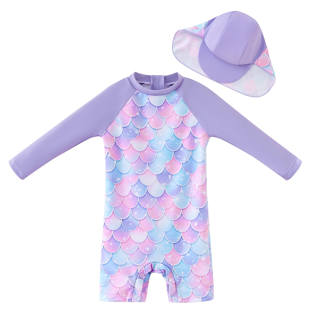 Baby Girls Swimsuit UPF 50+ - Blue Mermaid 3-6 Months-image-ac682731-4df3-4581-b702-d40e52e6ab0a-122202