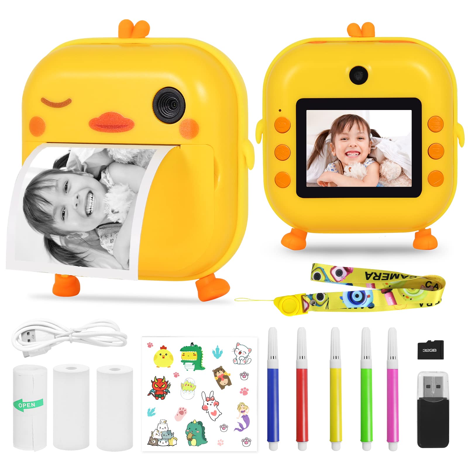 AURTEC Mini Instant Camera for Kids, Dual Camera, 48MP 1080P 32G 3 2.4-image-9203e797-234c-4365-a2f7-6f59e0442344-44788