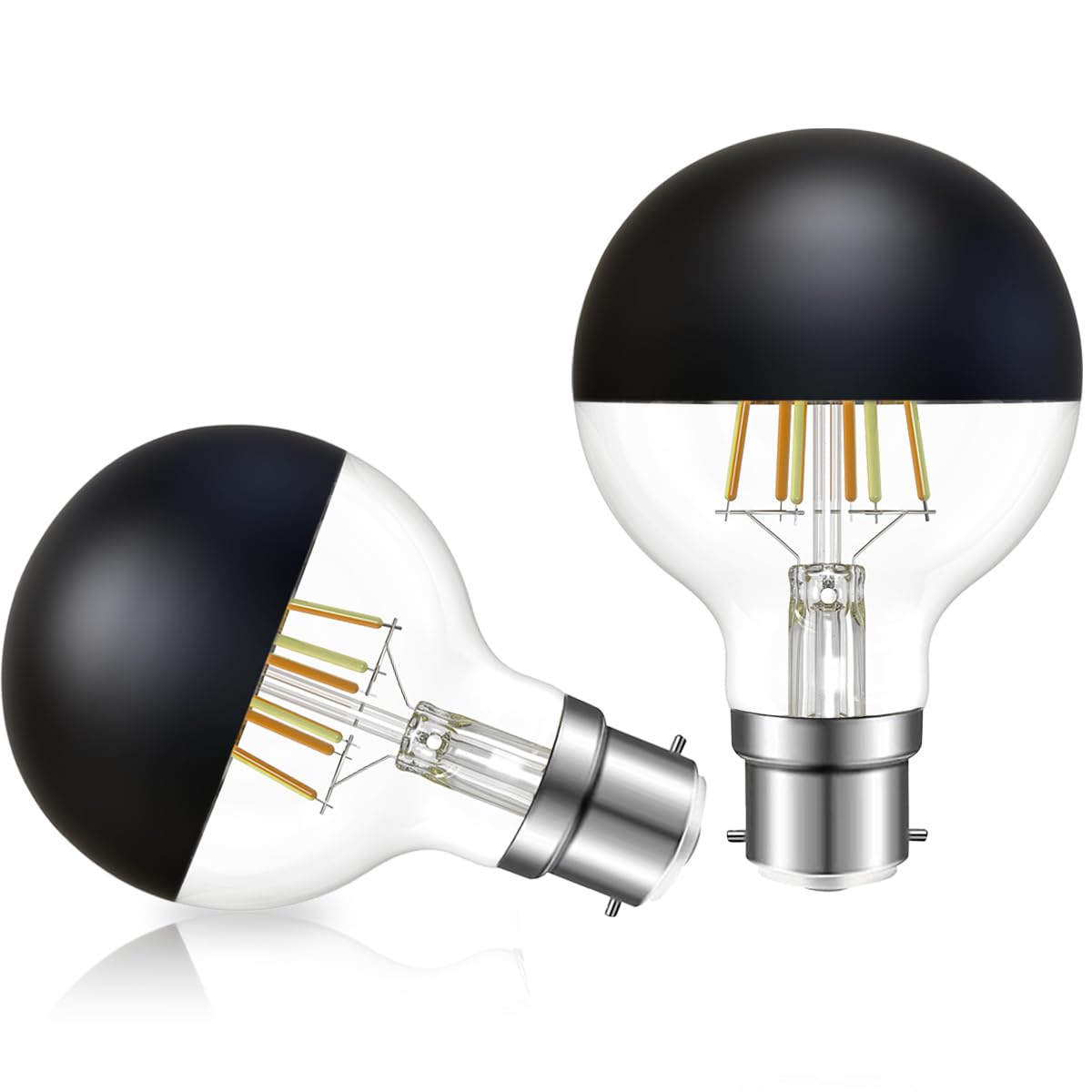 Edison B22 LED Bulb Dimmable 6W - Half Chrome 2 Pack-image-d211ec56-63ca-4436-9c34-74c5d1851bd7-107064