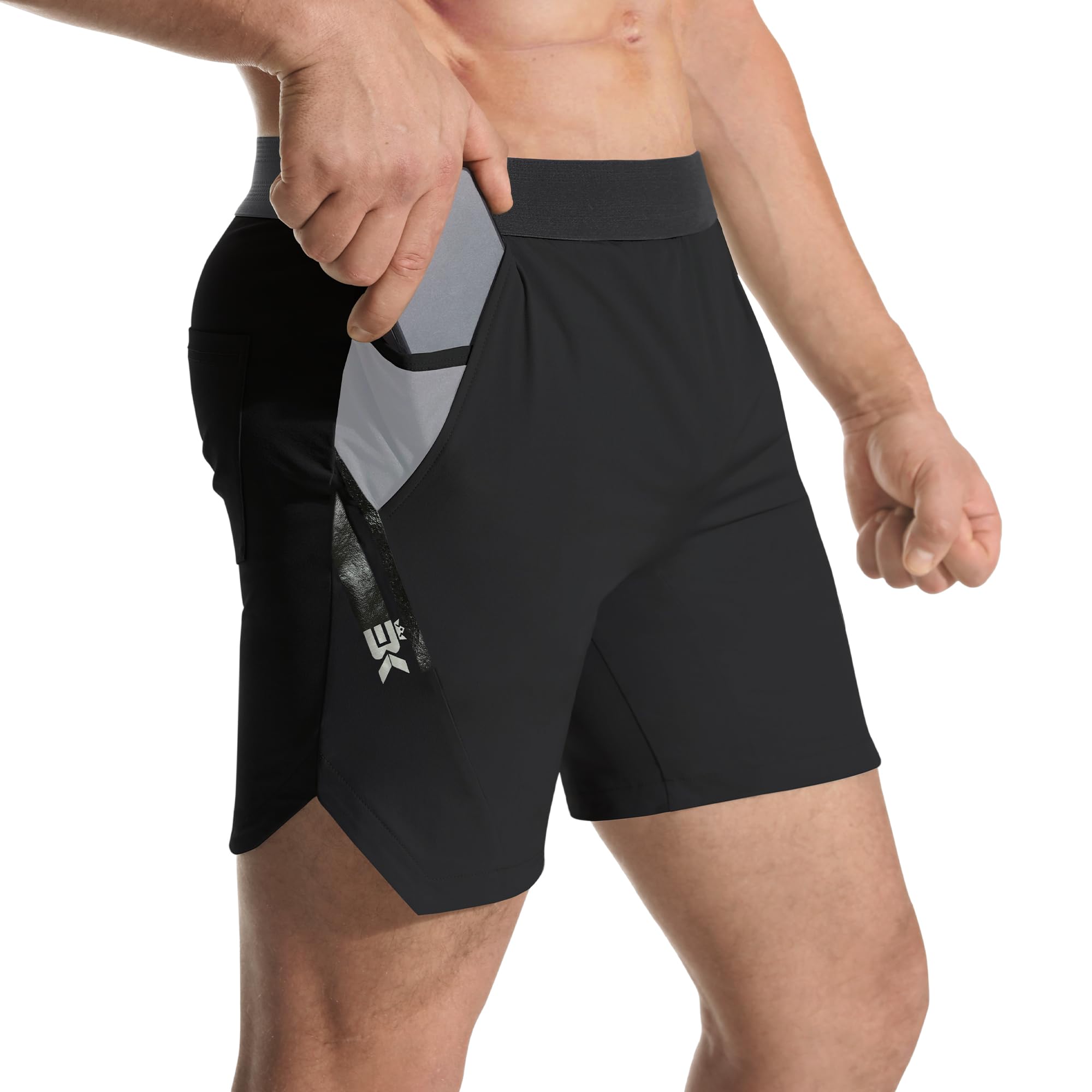 Men's 5 Inch Gym Running Shorts - Black Large-image-bb6c5a9f-e5e4-43dd-b5a9-8a4c3b4be1ee-80838