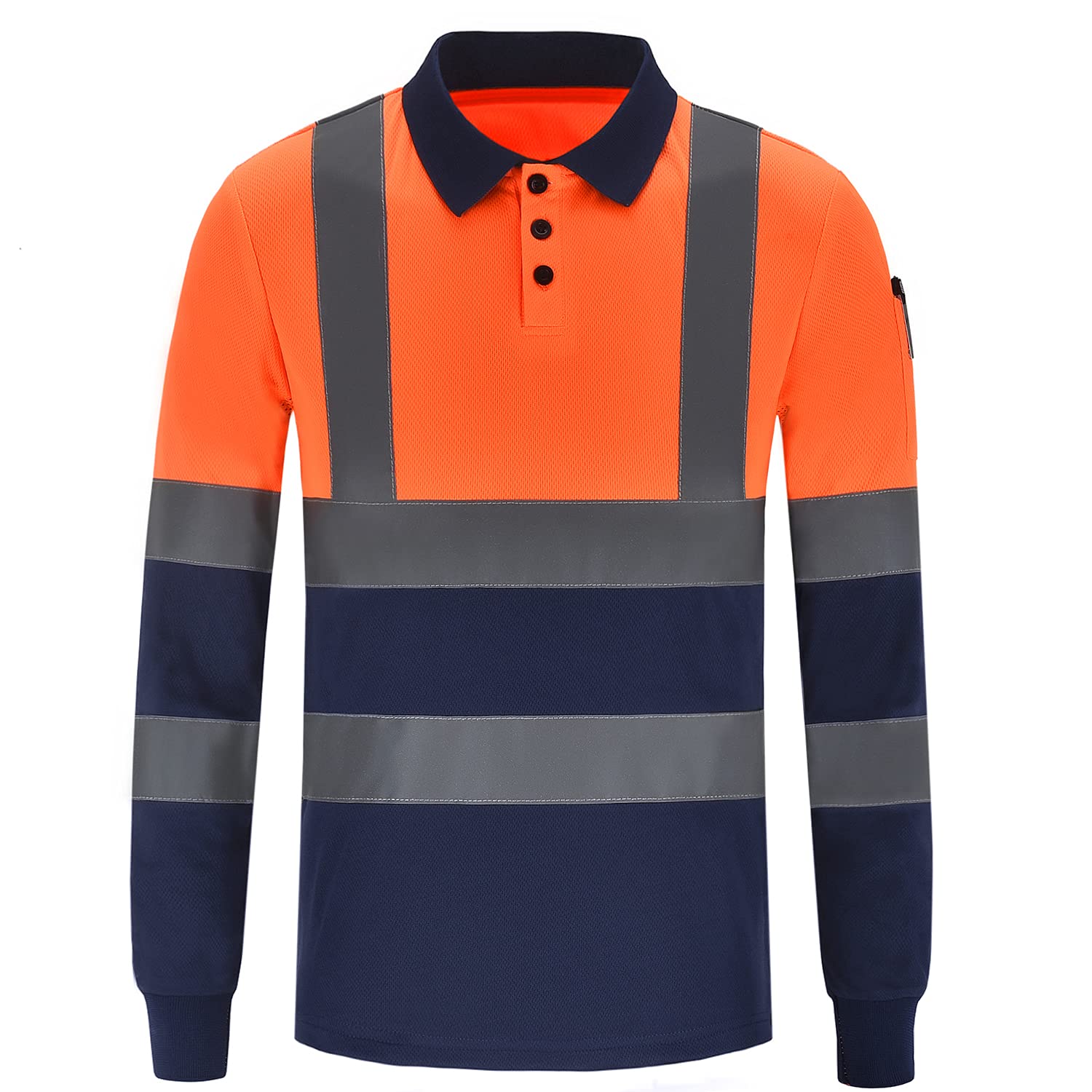 Men's Hi Vis Work Polo Shirt - Orange & Navy S-image-96929d56-9ed9-4411-b404-ea4cc2d5730b-111174