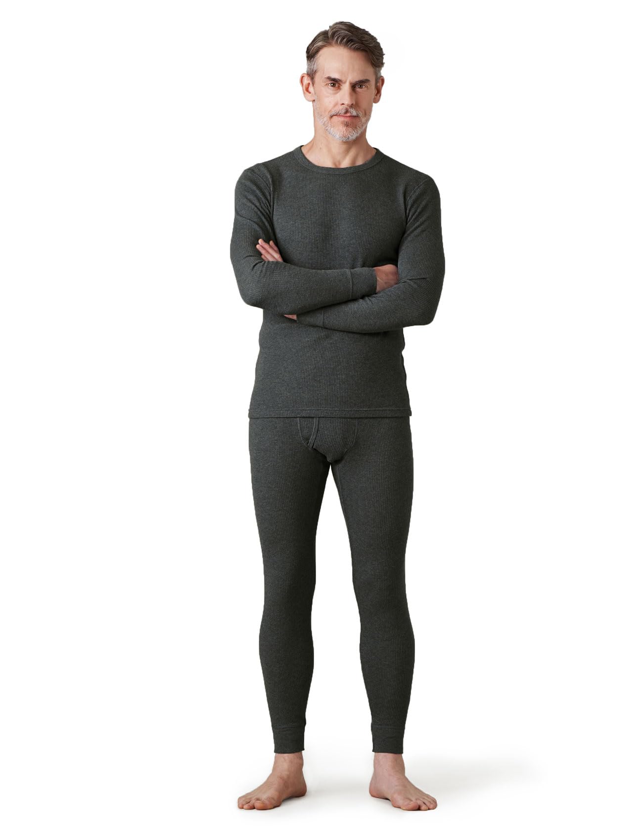 Men's Thermal Underwear Set Cotton Base Layer - Dark Heather Grey XXL-image-97313ef8-df7f-49d3-93d0-27156aa9e632-96353