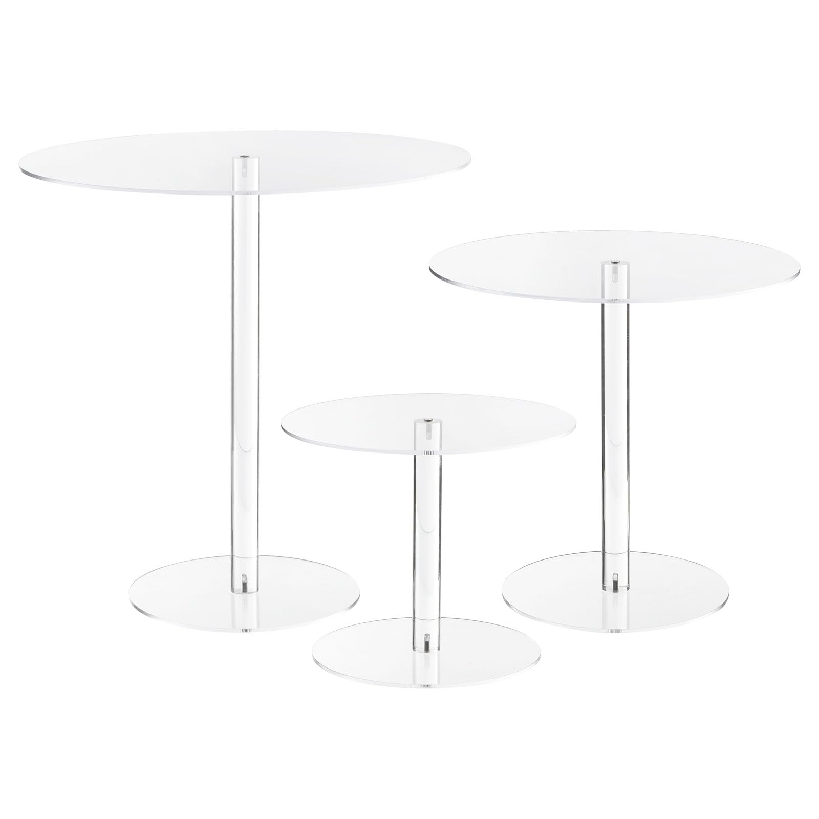 sourcing map Acrylic Cake Stand, Round Cake Stands for Dessert 3Pack-image-4863160d-dcf8-4425-91bd-264a2661133f-62675