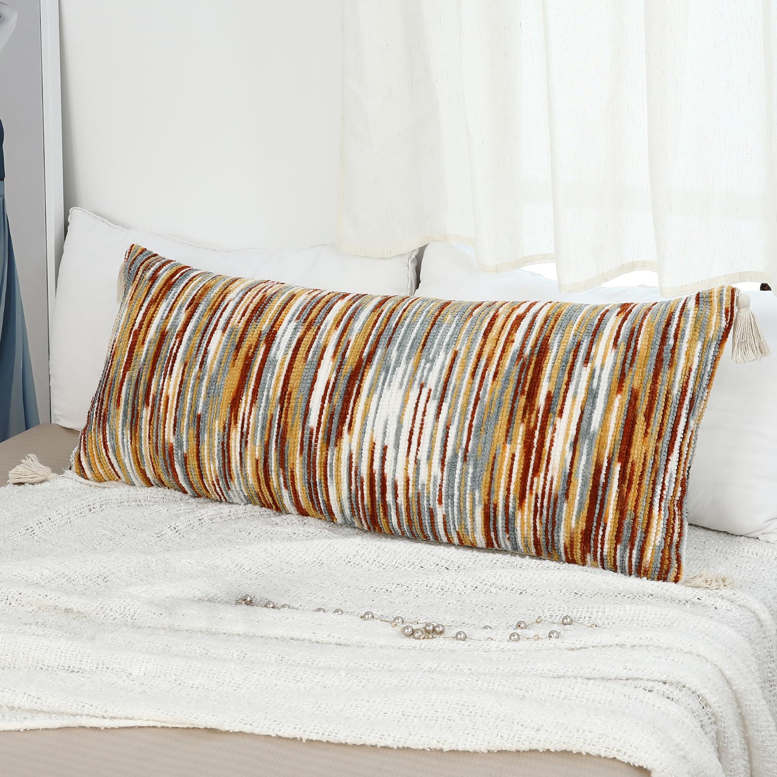Boho Lumbar Cushion Cover Tasselled - Camouflage 92x36cm-image-25972b0b-73dd-4c03-9106-61fa11c67585-110106