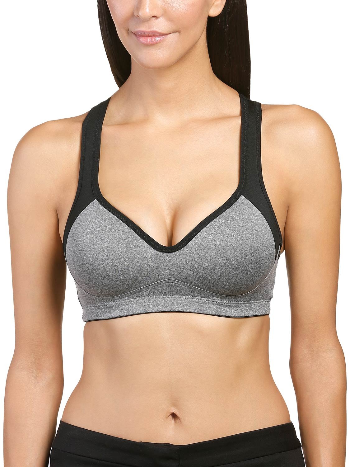 Women's Sports Bra Padded Non-Wired - Grey (Black/Grey) 36B-image-a3272a90-d98f-4786-9b1d-8f5ece7168fb-97430