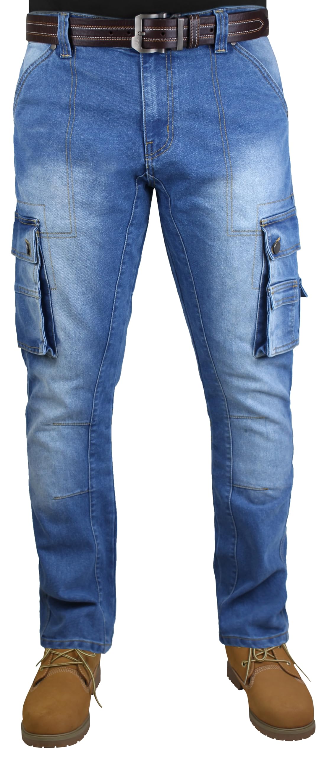 Men's Cargo Work Jeans - Blue-2 38W/34L-image-5f765c0e-cf12-4ca0-babb-7122f876b177-122385