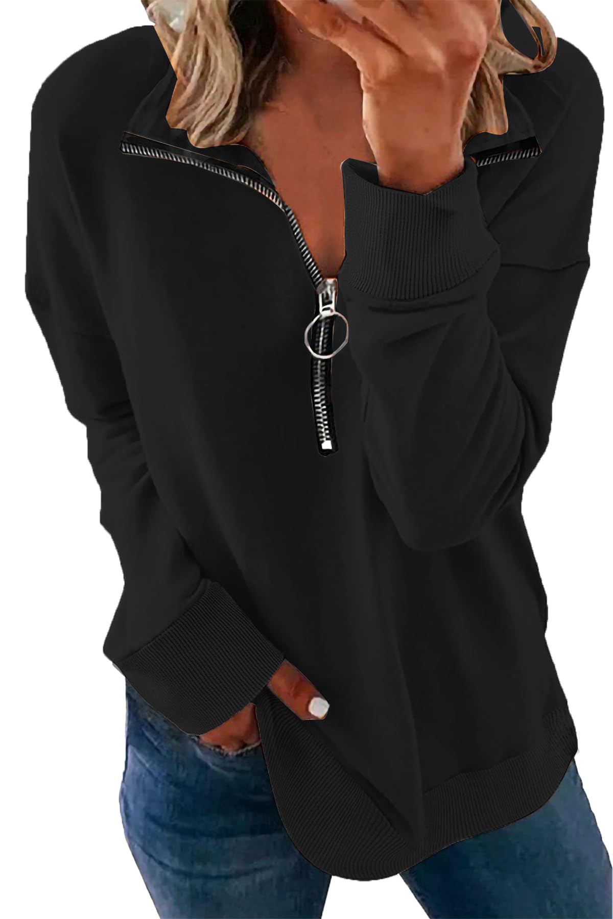Women's Zip Up Sports Top - Black S-image-90092ba6-9502-41a7-9d8f-0e88405e1120-101913