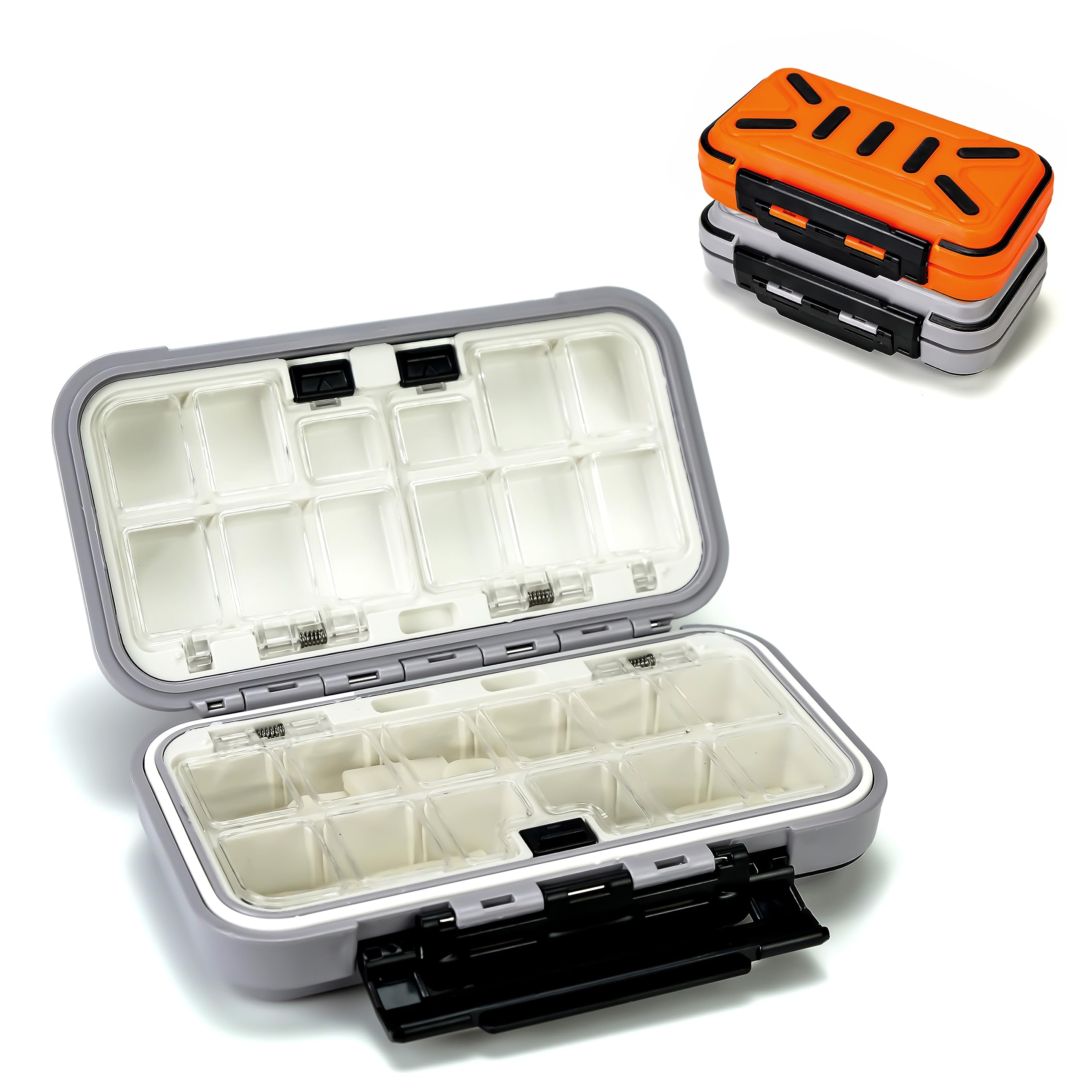 Fishing Tackle Box Waterproof - Orange & Grey 2pcs-image-7edd398f-3b2d-40d7-9853-4d89d0005931-110107