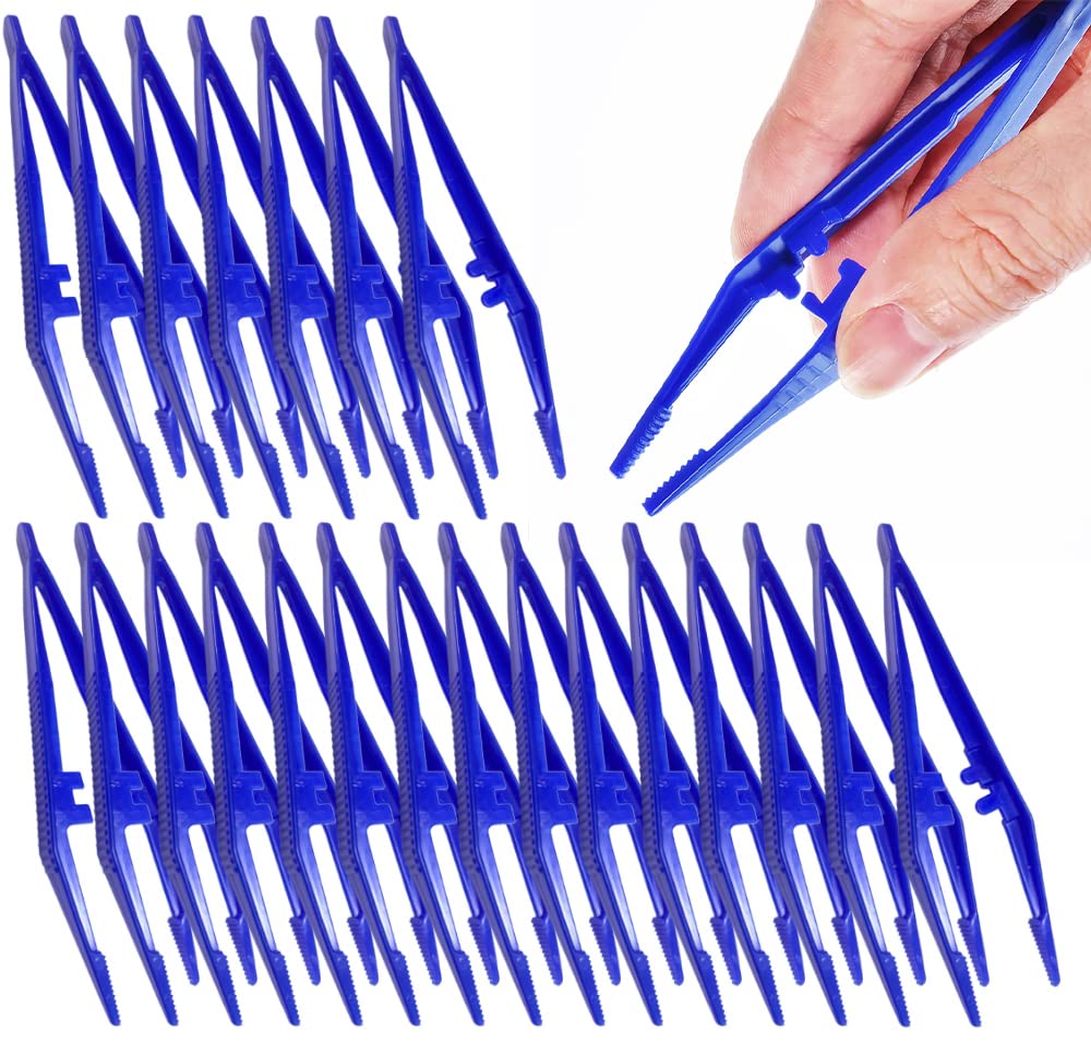 Plastic Craft Tweezers 100 Pack - Blue 13cm-image-4c83ec30-1763-4acf-848c-ce23d36ca6a2-113592