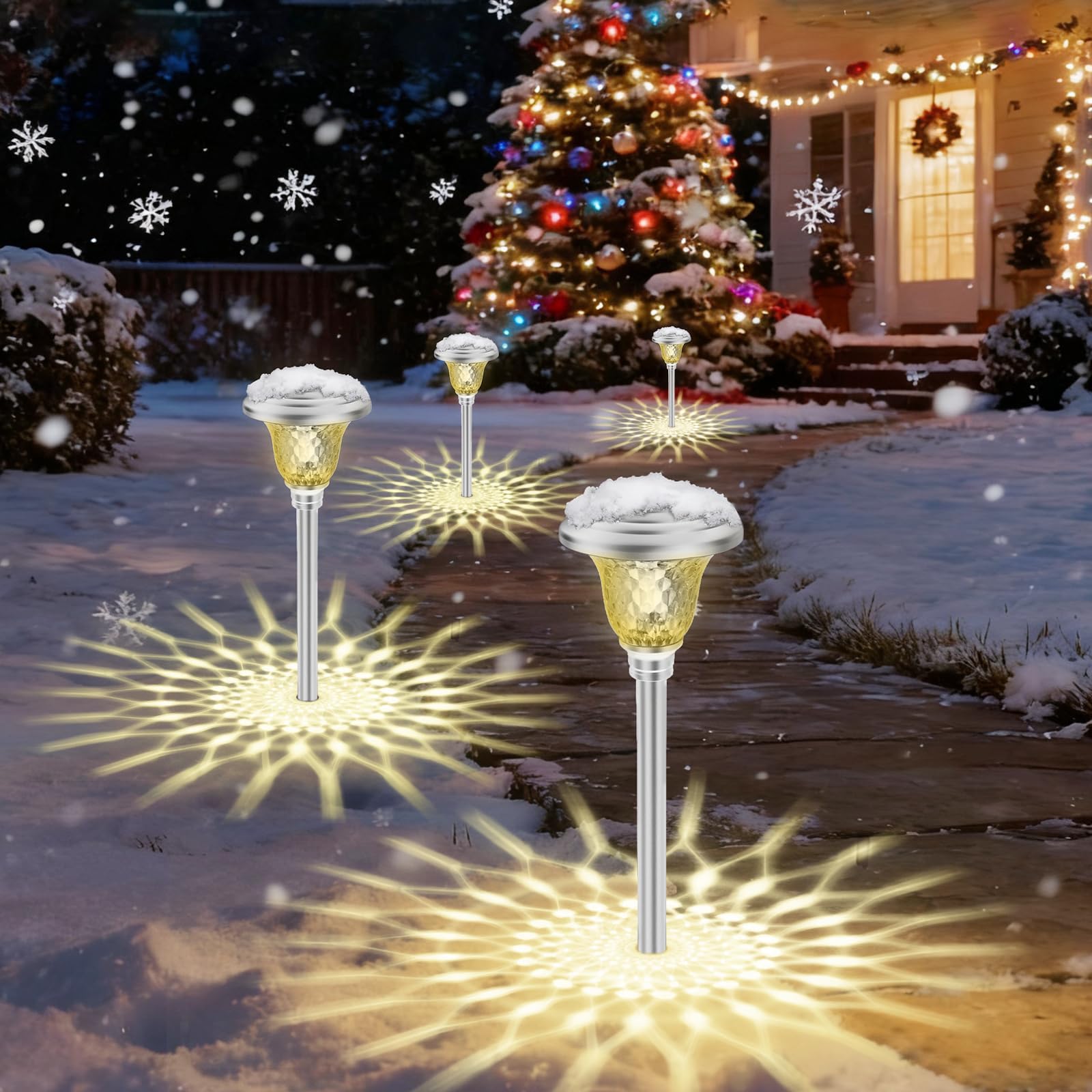 Solar Garden Lights LED Stake - Silver 4 Pack-image-02a081b9-7785-4e09-9780-6ab22129304a-117146