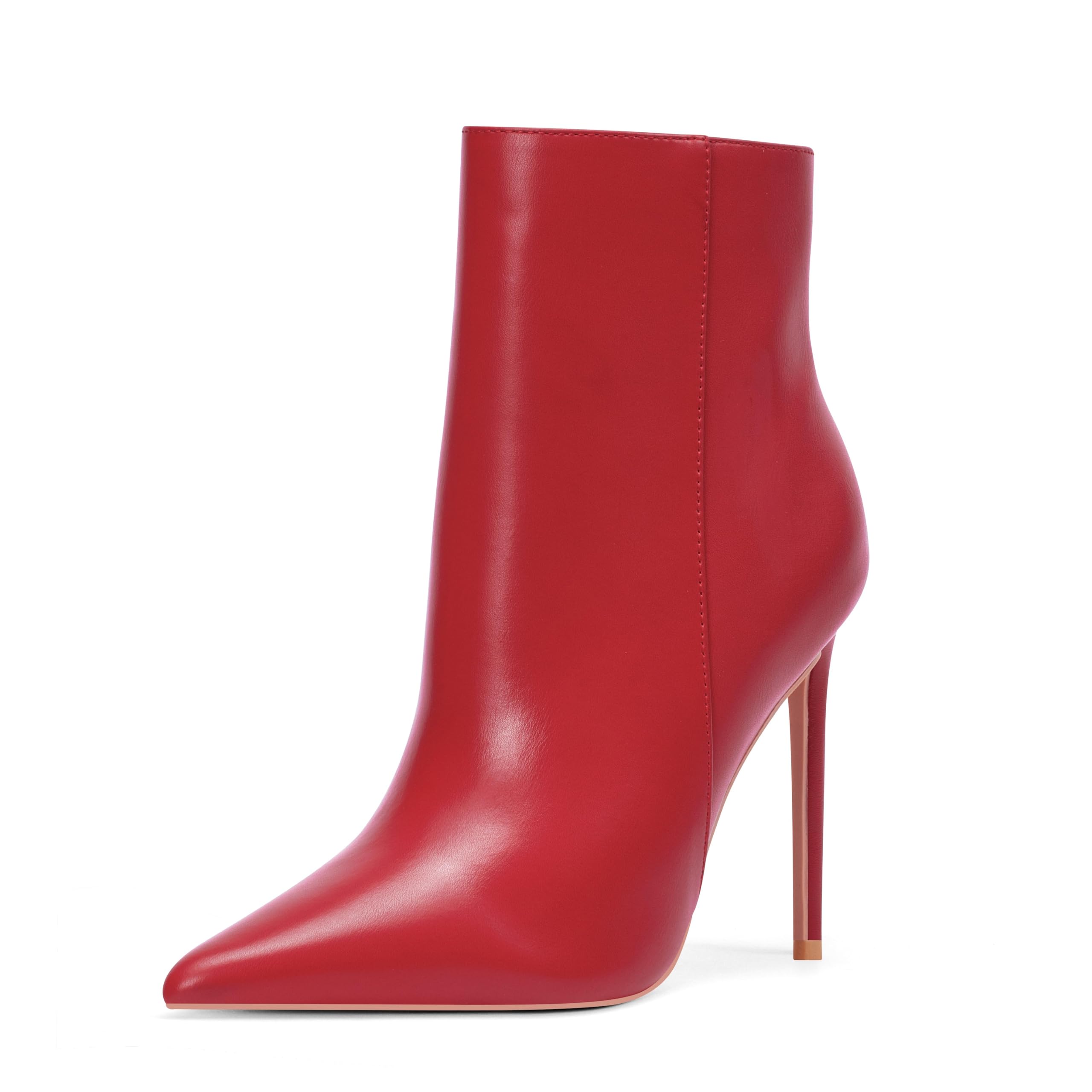 Women’s Heeled Ankle Boots - Red Matte 5.5 UK-image-e03a3c03-8279-4c9e-8e61-8da76949c371-85780