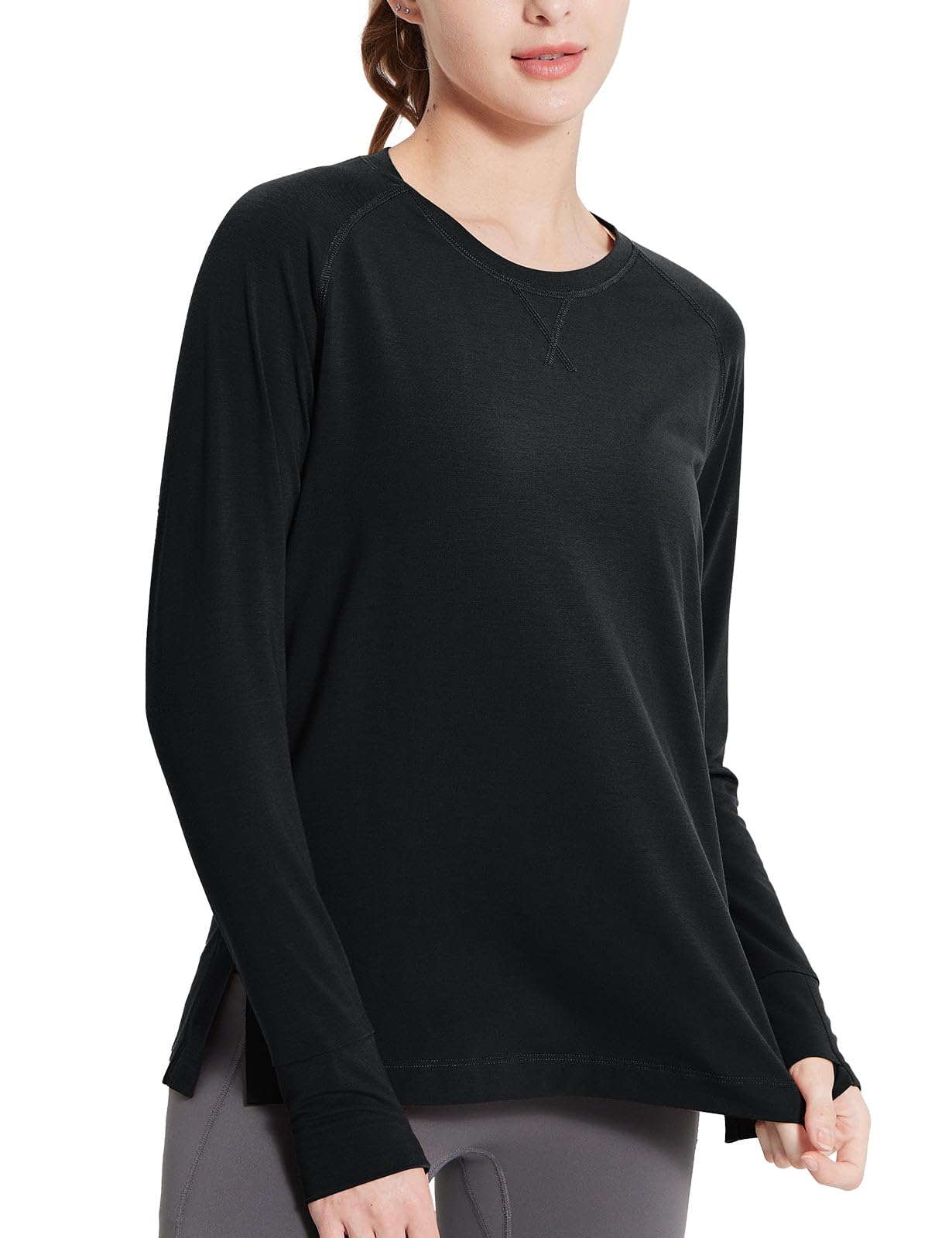 Women's Long Sleeve Workout Top - Black XXL-image-631e24d7-ec0f-466b-a552-a5d4bcfcf718-101817