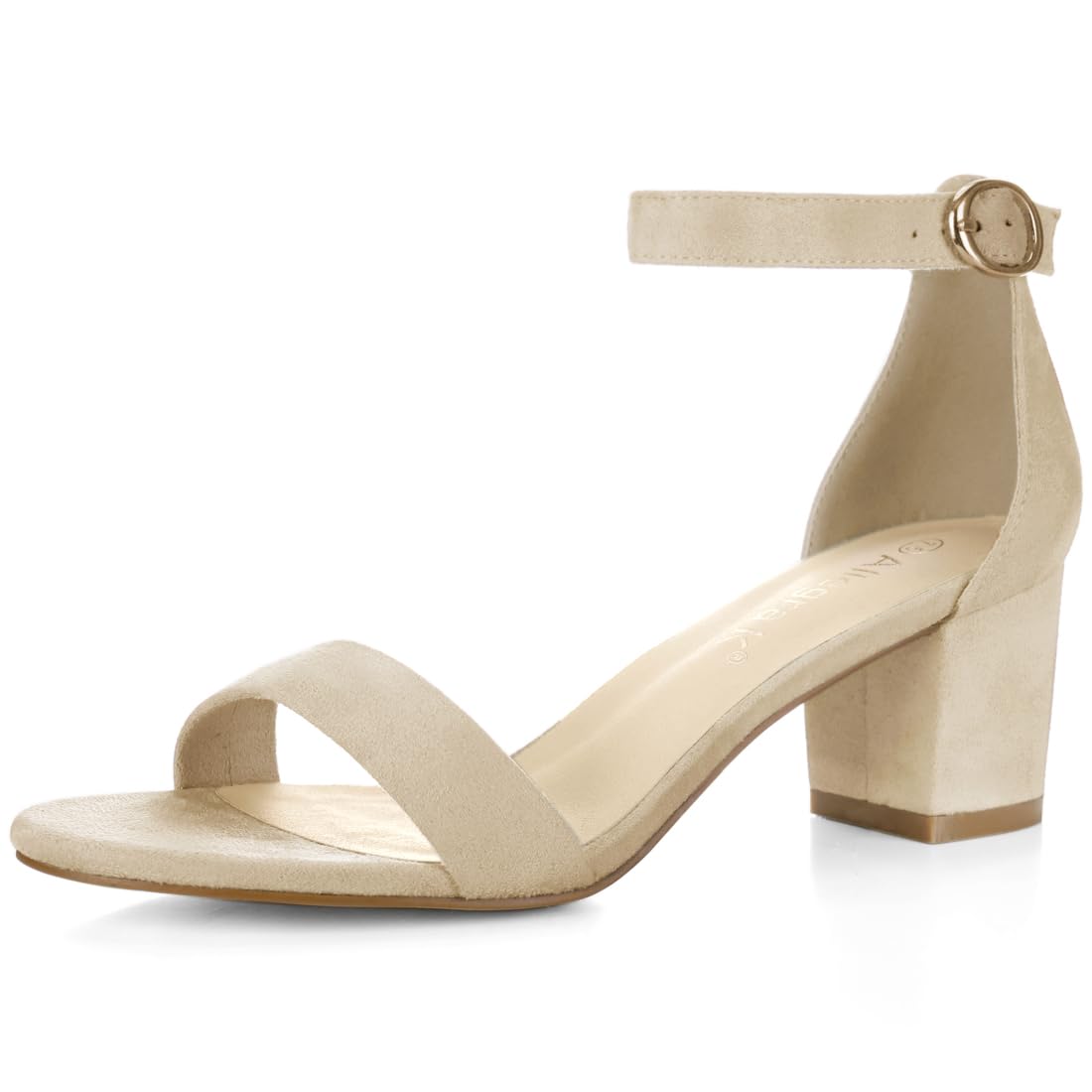 Women's Block Heel Sandals - Beige 5.5 UK-image-f4316fe7-97ad-4d3d-8af7-e9a89f98034b-103857