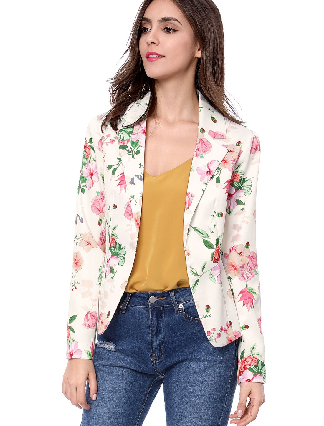 Women's Suede Blazer Open Front - White-Floral 16-image-21362ca7-c7e5-4a92-9708-b2b540b1d6b1-99670