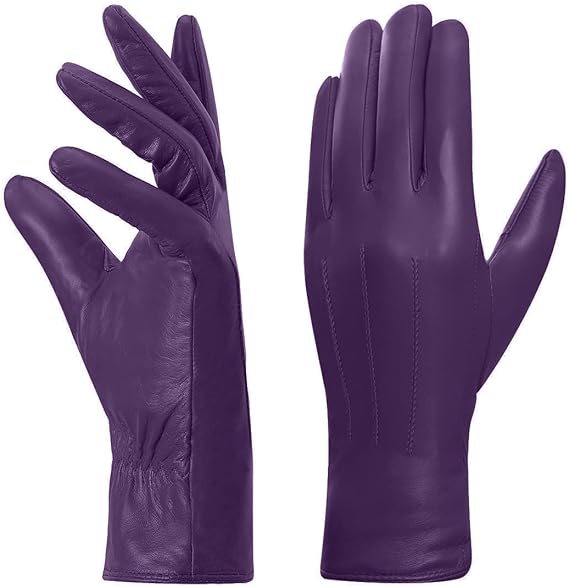 Ladies Leather Gloves - Purple Size L-image-20959cce-193a-432a-9563-daae78d0113d-89226