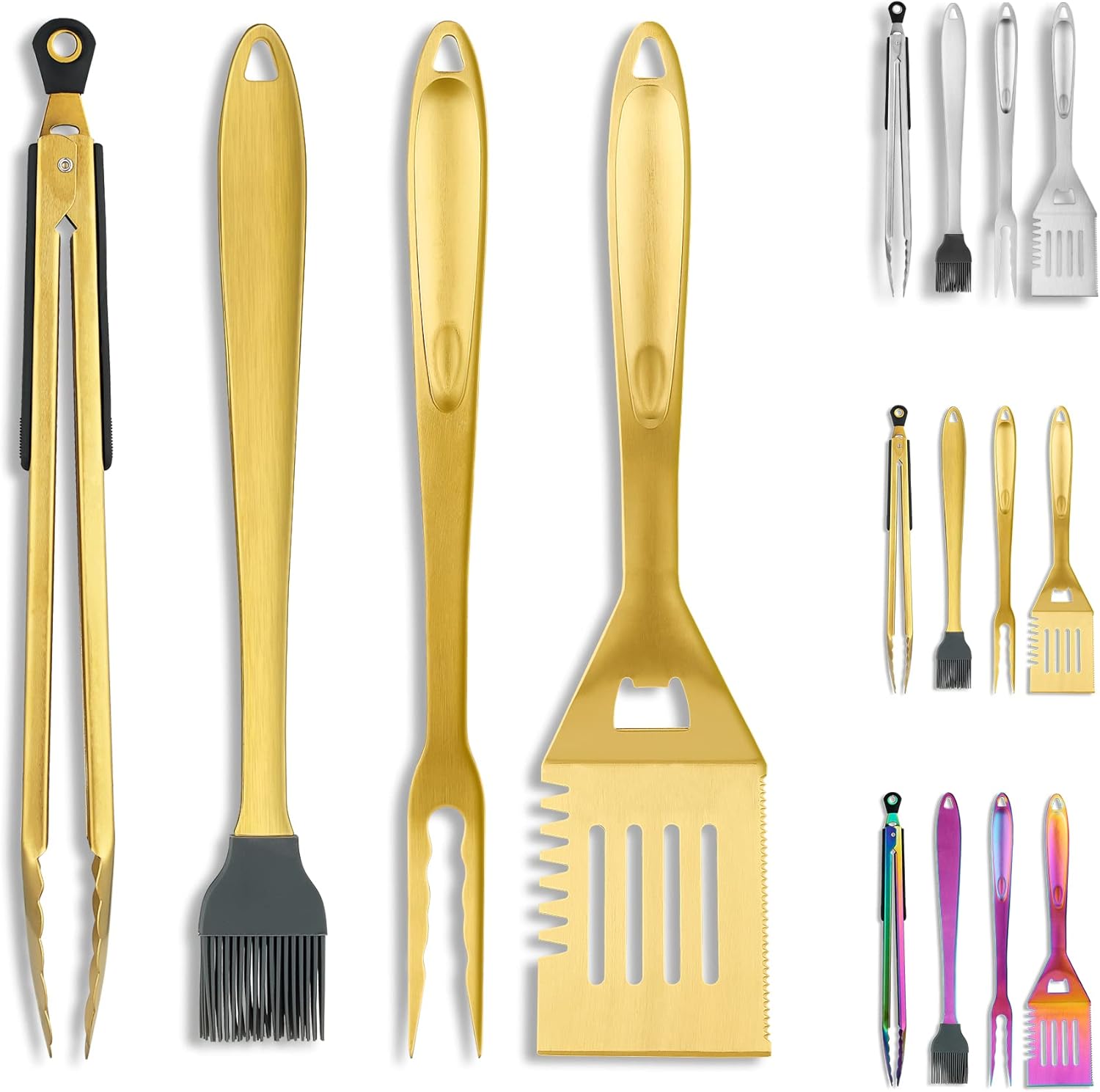 4 Piece BBQ Grill Tools Set - Gold-image-1a1dfd7f-1172-4af9-988f-0654edb0f116-109975
