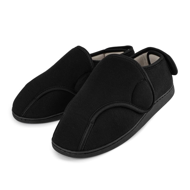 Men's Memory Foam Slippers - Black 4UK-image-c9307285-df40-4914-8c2e-dc442c5a1986-118332