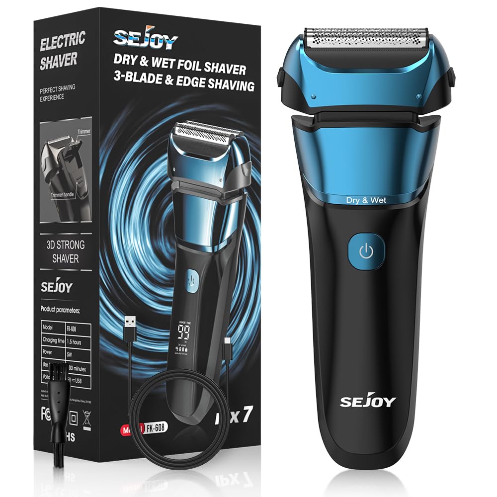 Men's Electric Foil Shaver Wet & Dry - Blue-image-1d0d3bb3-c386-4df8-8a3e-c67e23057f48-116673