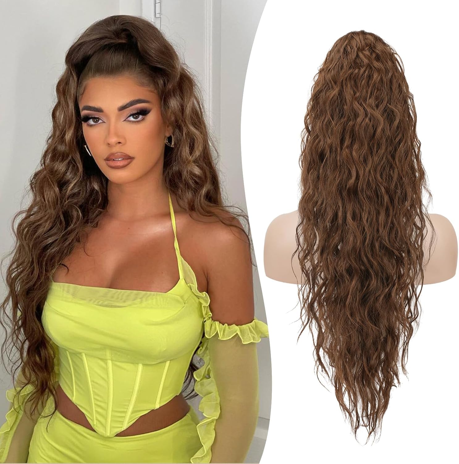Curly Drawstring Ponytail Extension - Chestnut Brown 26 Inch-image-ee142cb3-7d65-473f-8fed-11ac0aa3e808-109323